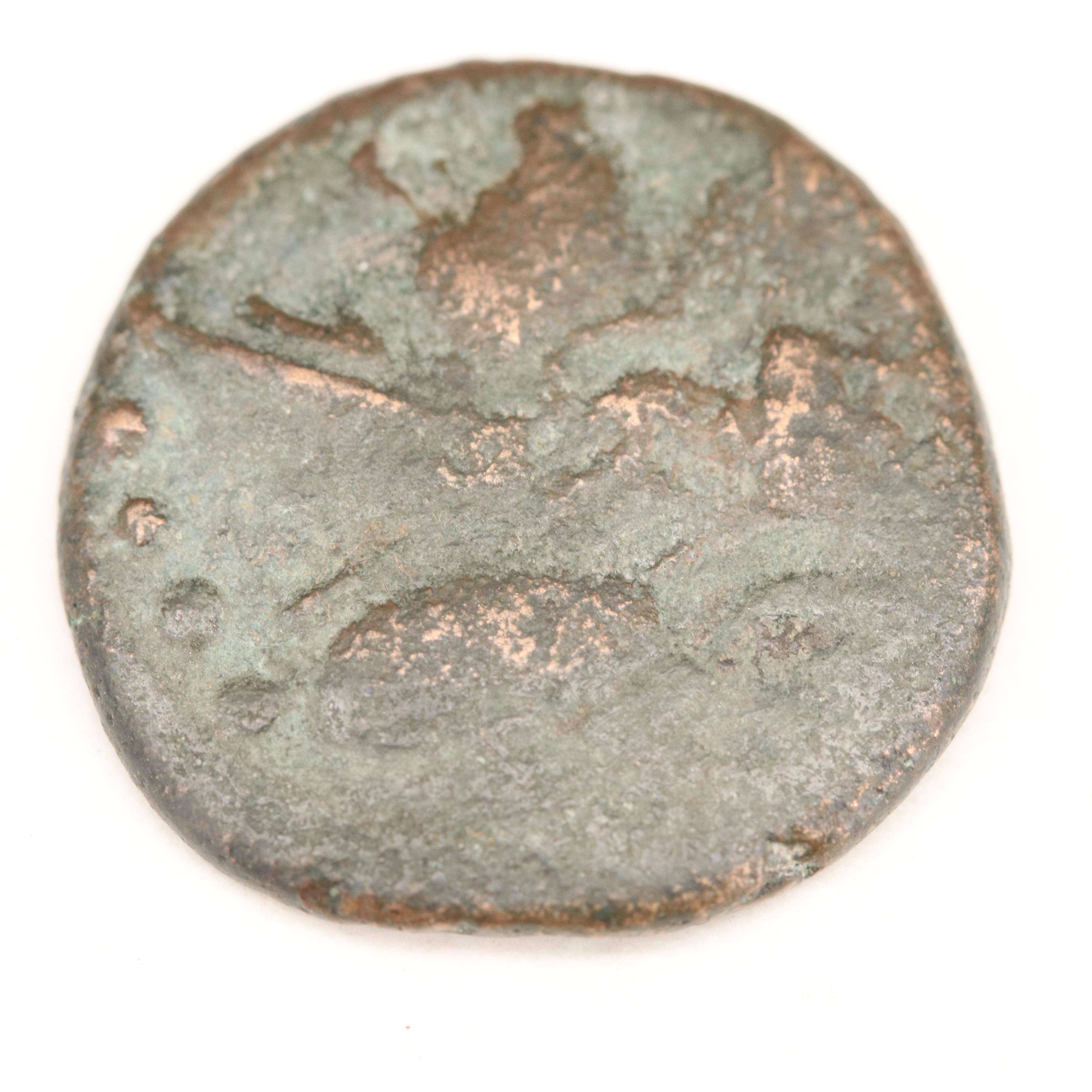 Ancient Roman Republic AE Triens Coin, ca. 215 BC