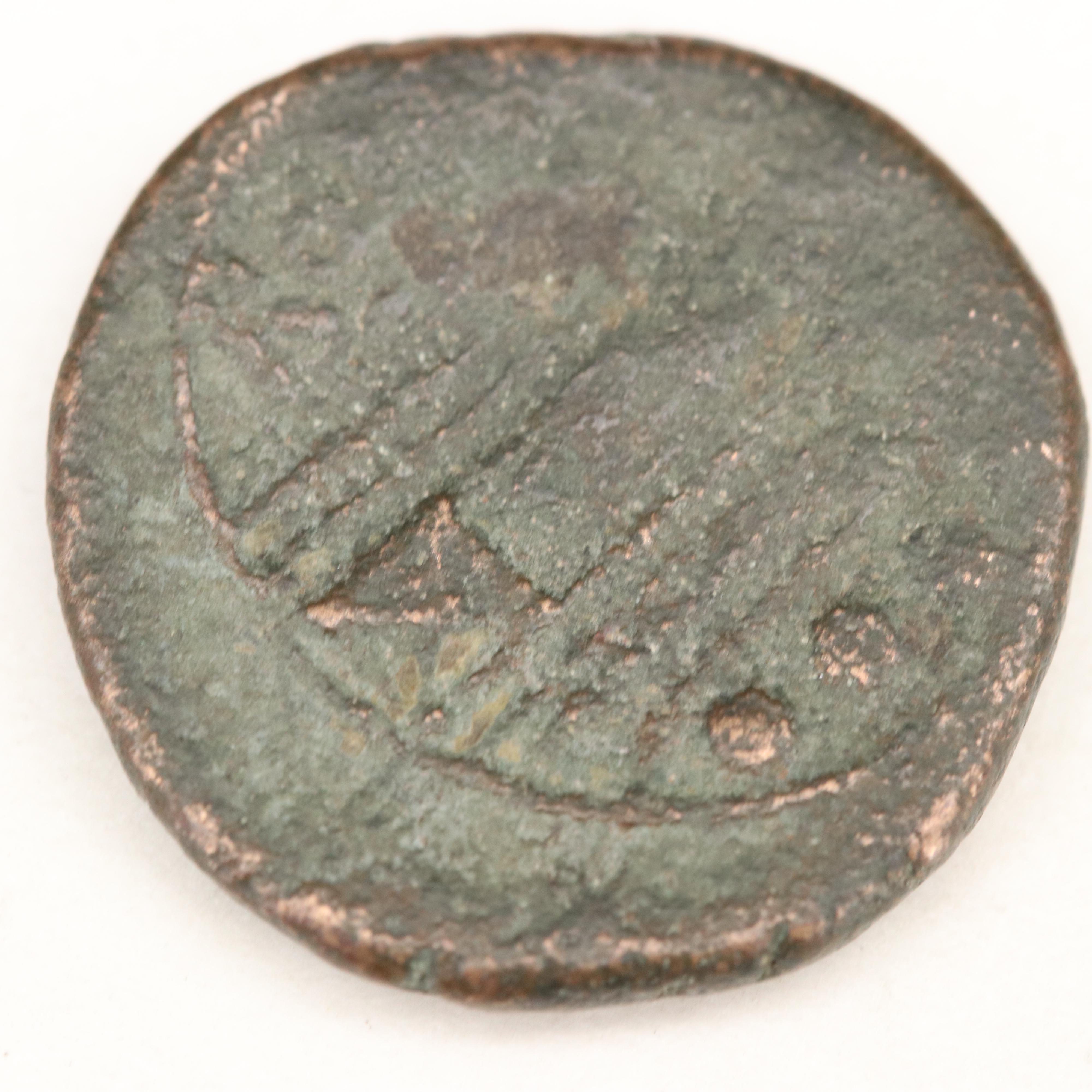 Ancient Roman Republic AE Triens Coin, ca. 215 BC