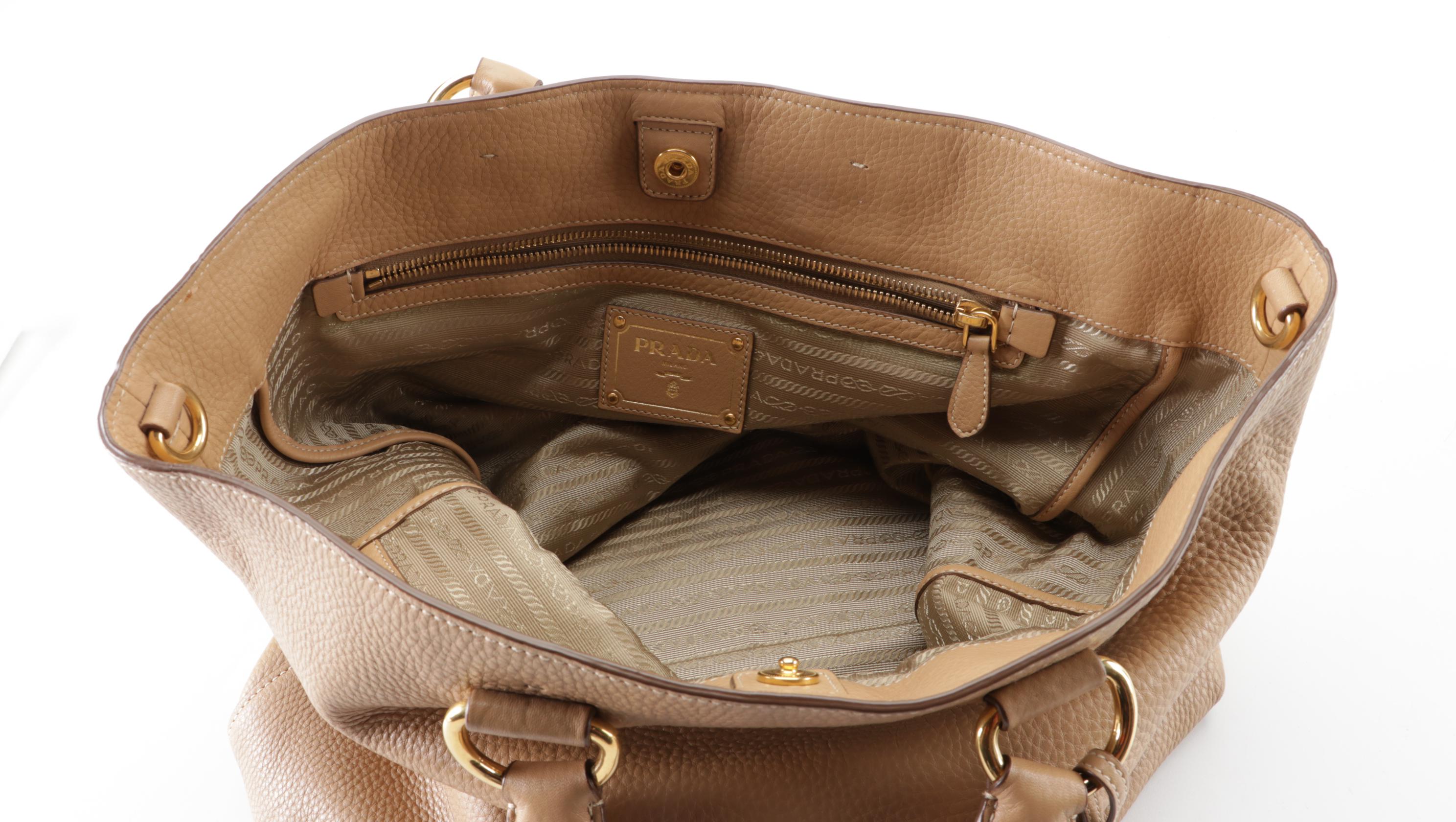Prada Tote Bag in Tan Deerskin