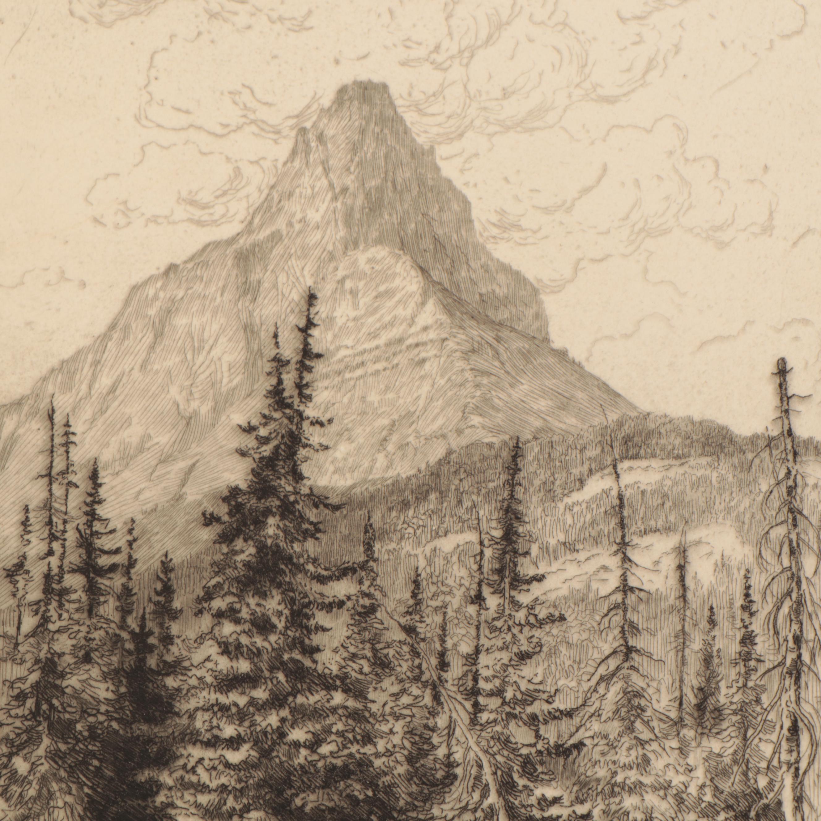 Lee Sturges Mountain Landscape Etchings, Circa 1920