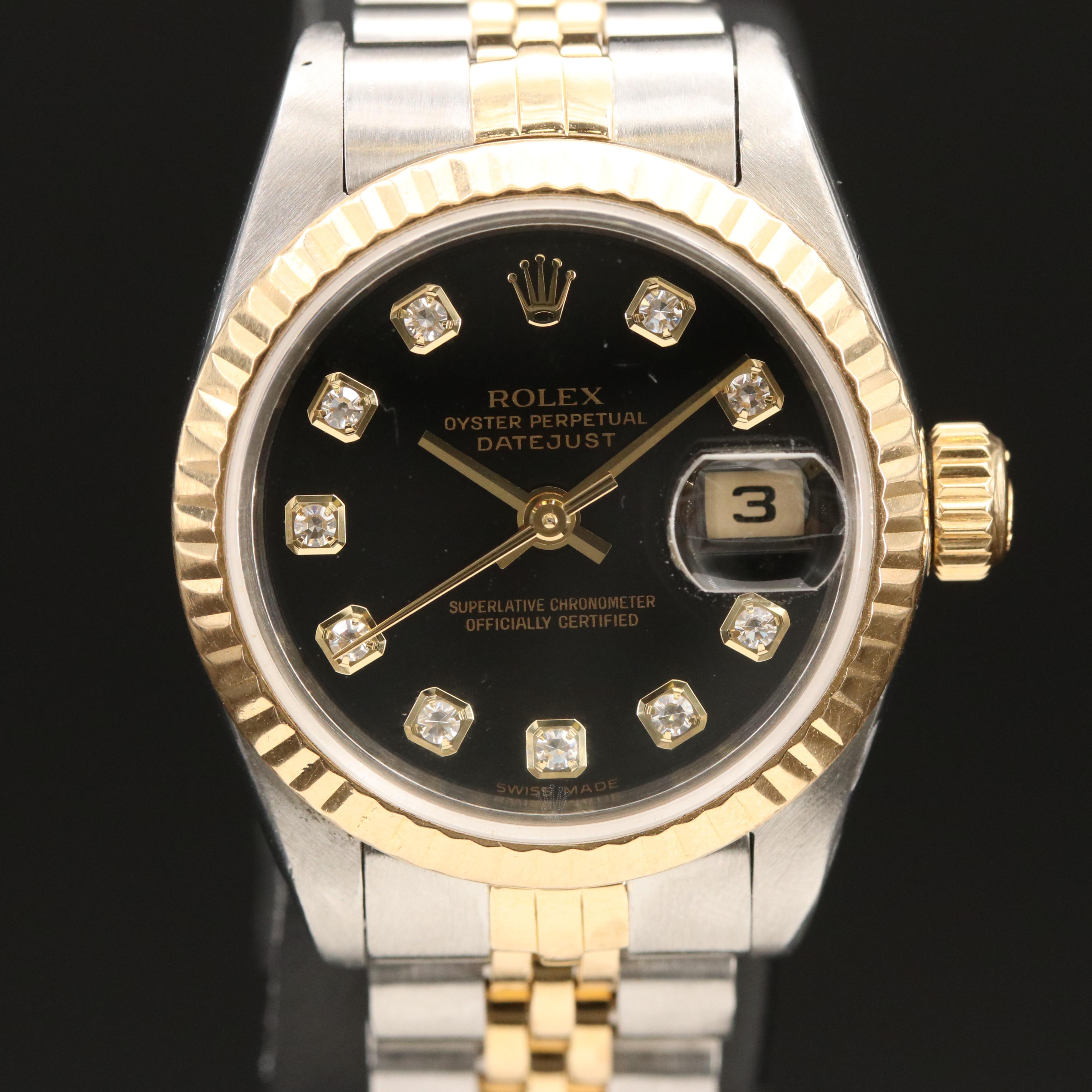 1988 Rolex Oyster Perpetual Datejust Factory Diamond Dial Watch