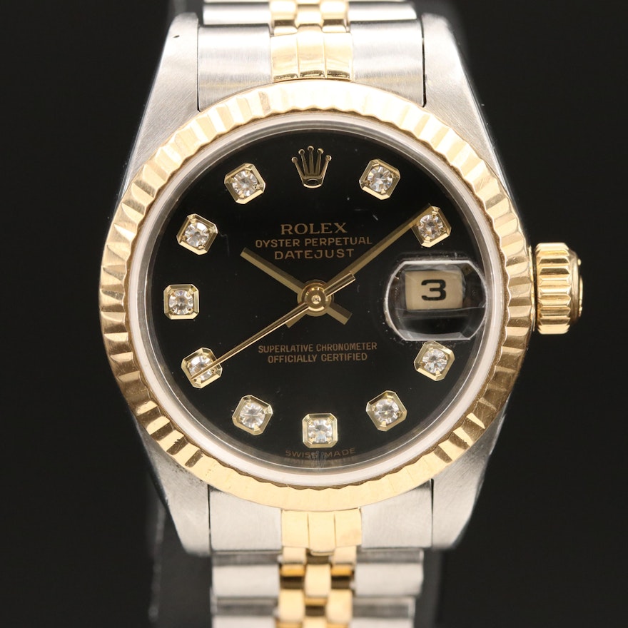 1988 Rolex Oyster Perpetual Datejust Factory Diamond Dial Wristwatch