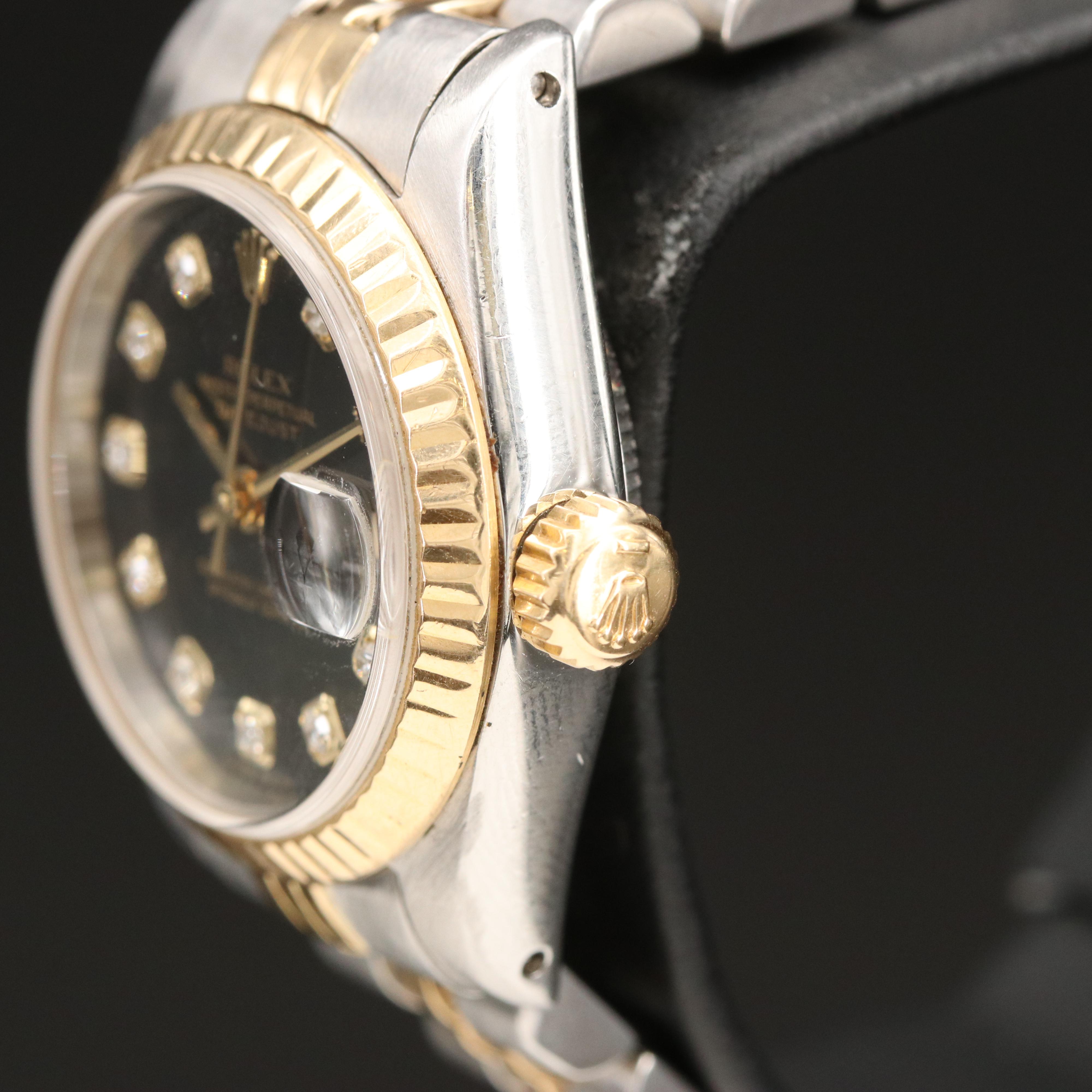 1988 Rolex Oyster Perpetual Datejust Factory Diamond Dial Watch
