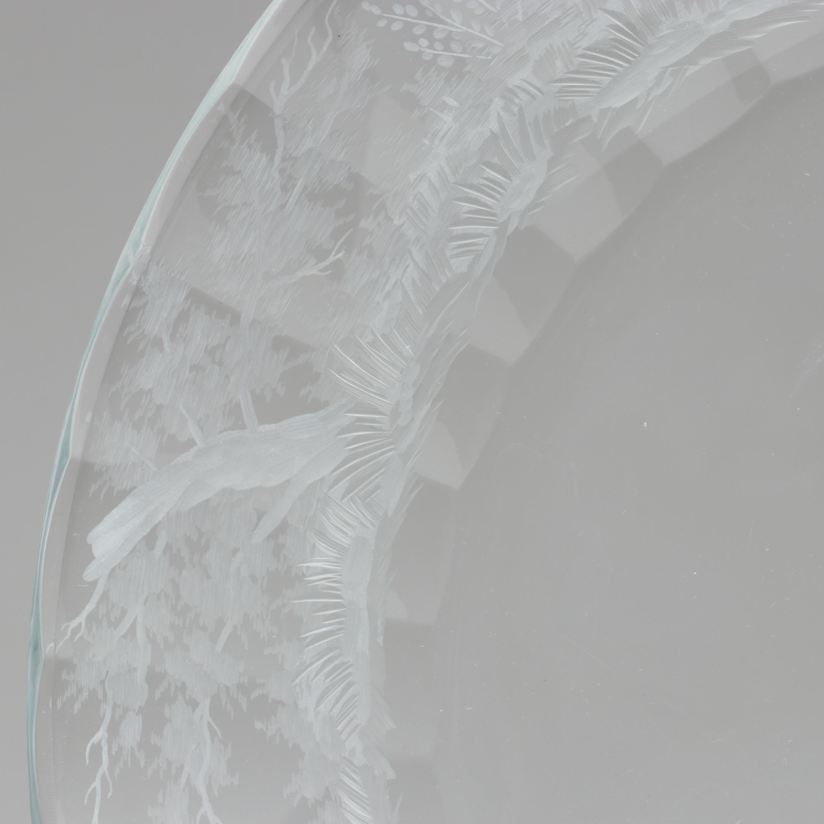 Moser "Maria Theresa" Cut and Engraved Czech Crystal Plates, Late 20th Century