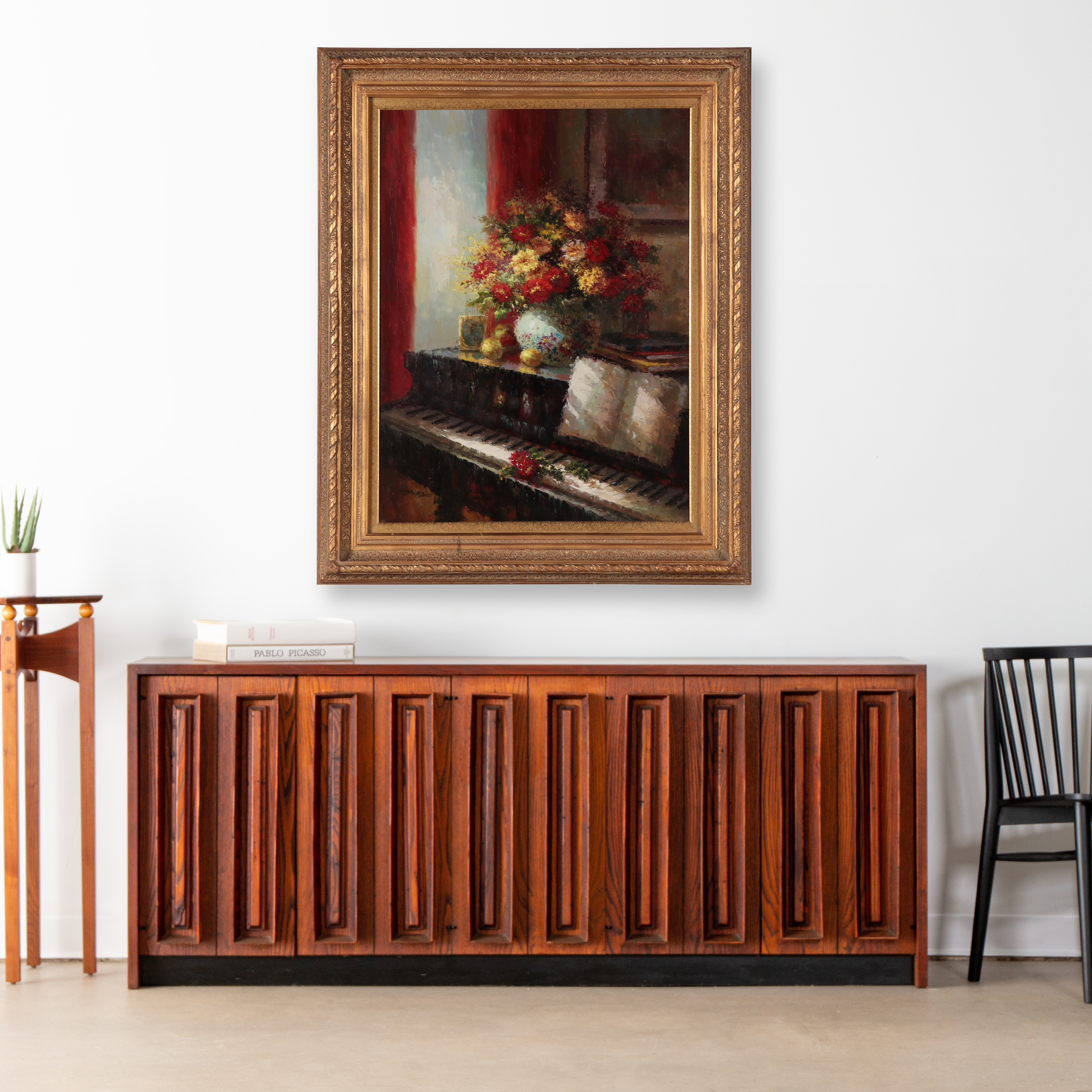 Impressionist Style Oil Painting With Piano