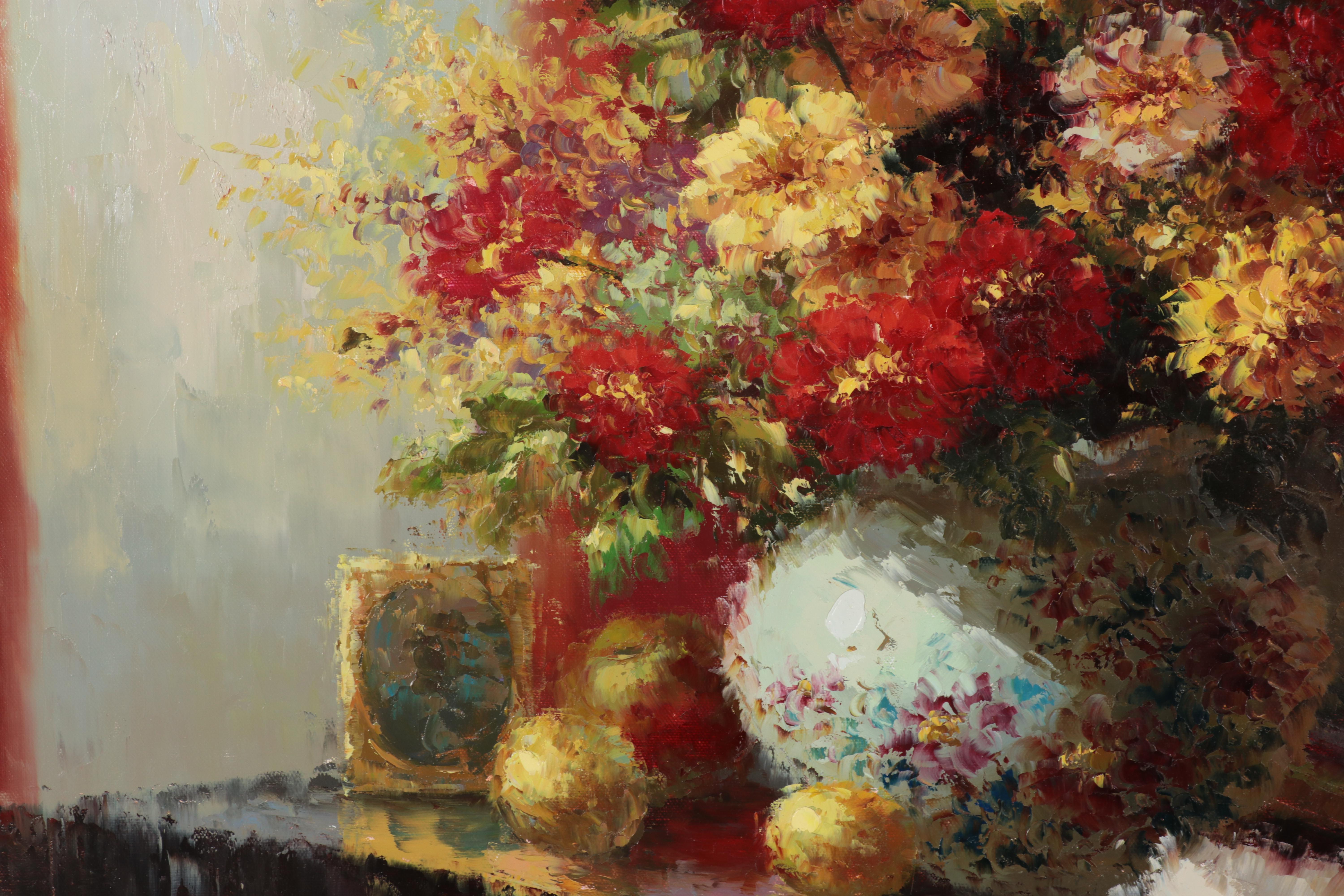 Impressionist Style Oil Painting With Piano