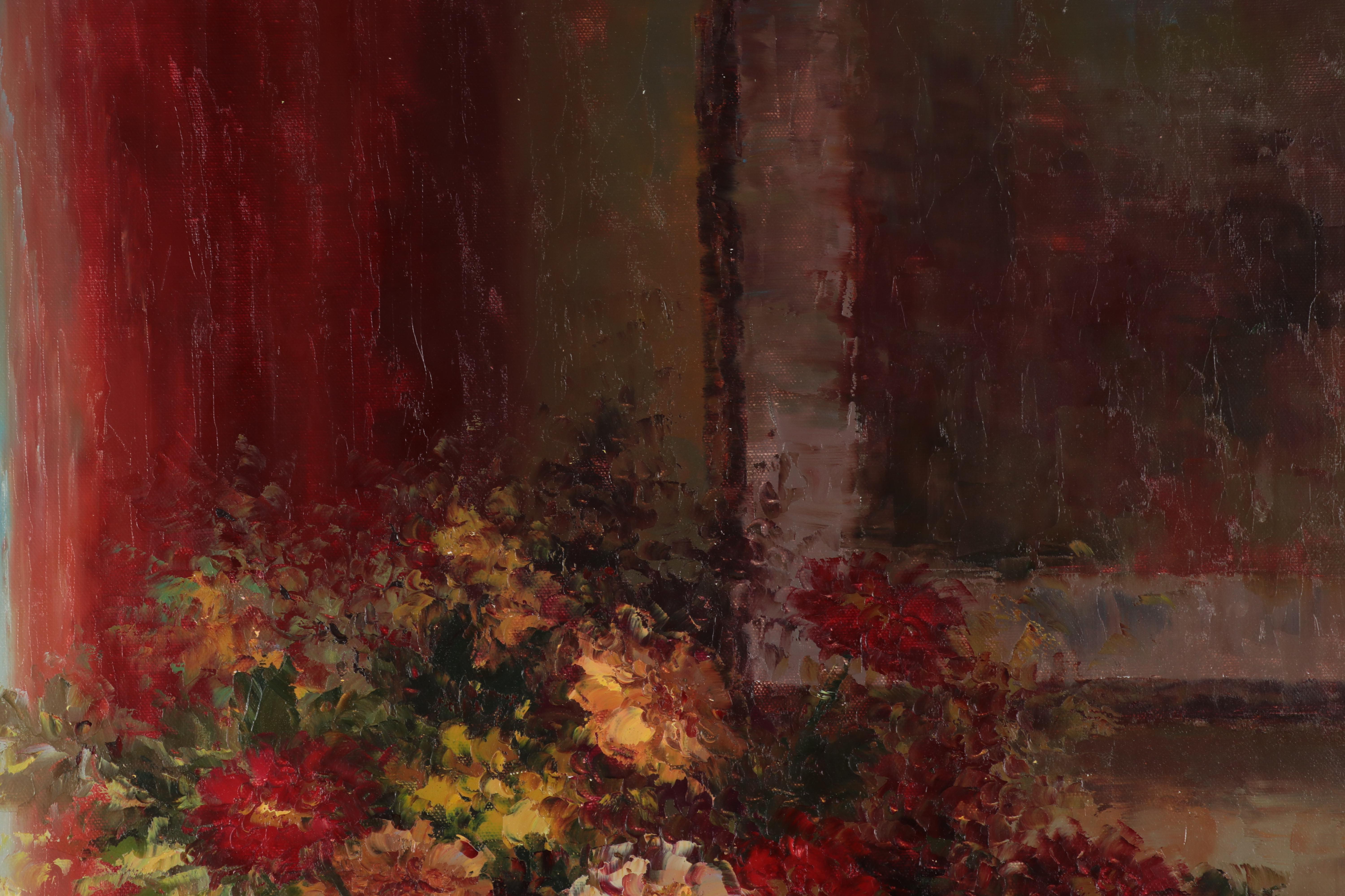 Impressionist Style Oil Painting With Piano