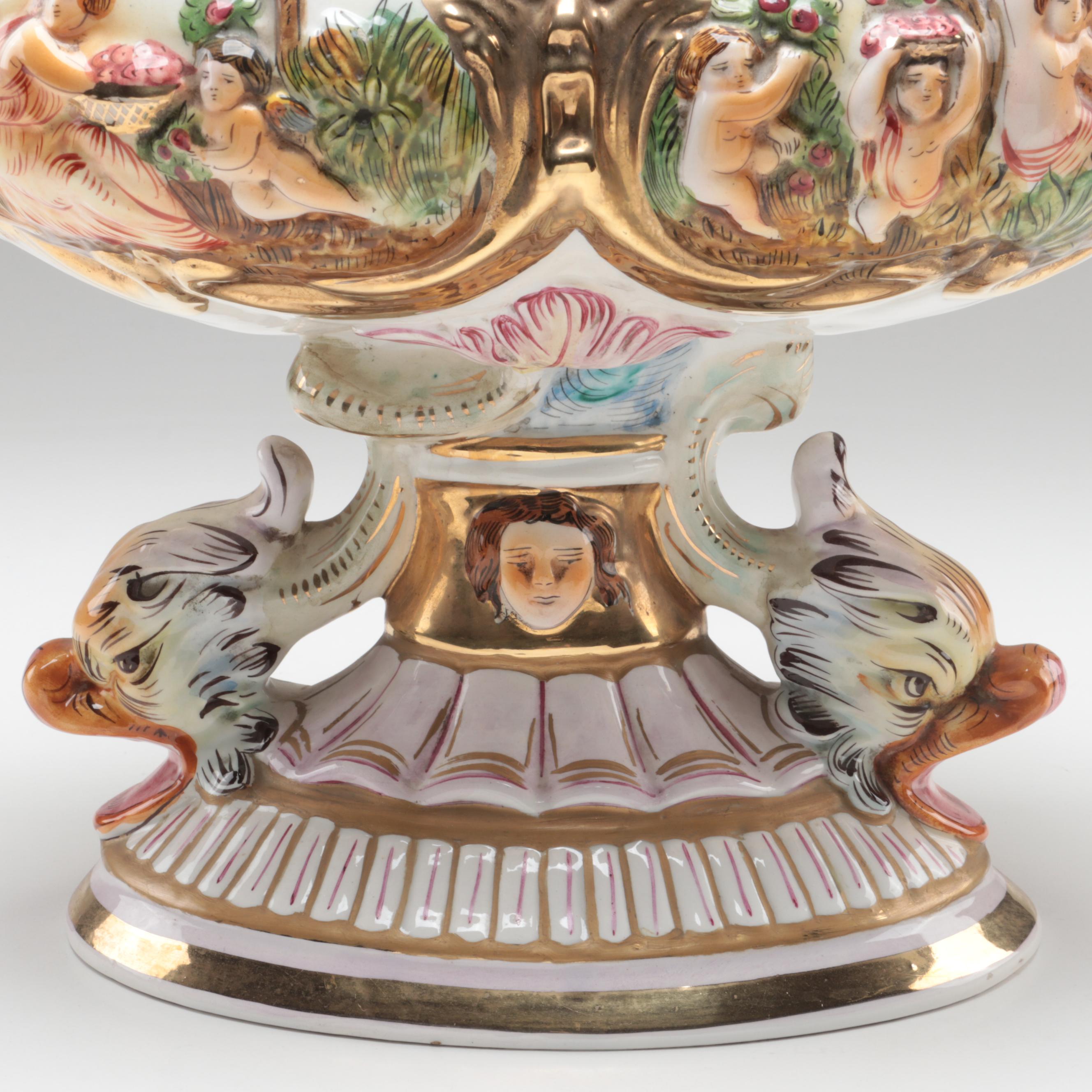 G.B.R. Capodimonte Porcelain Covered Tureen, Mid to Late 20th Century