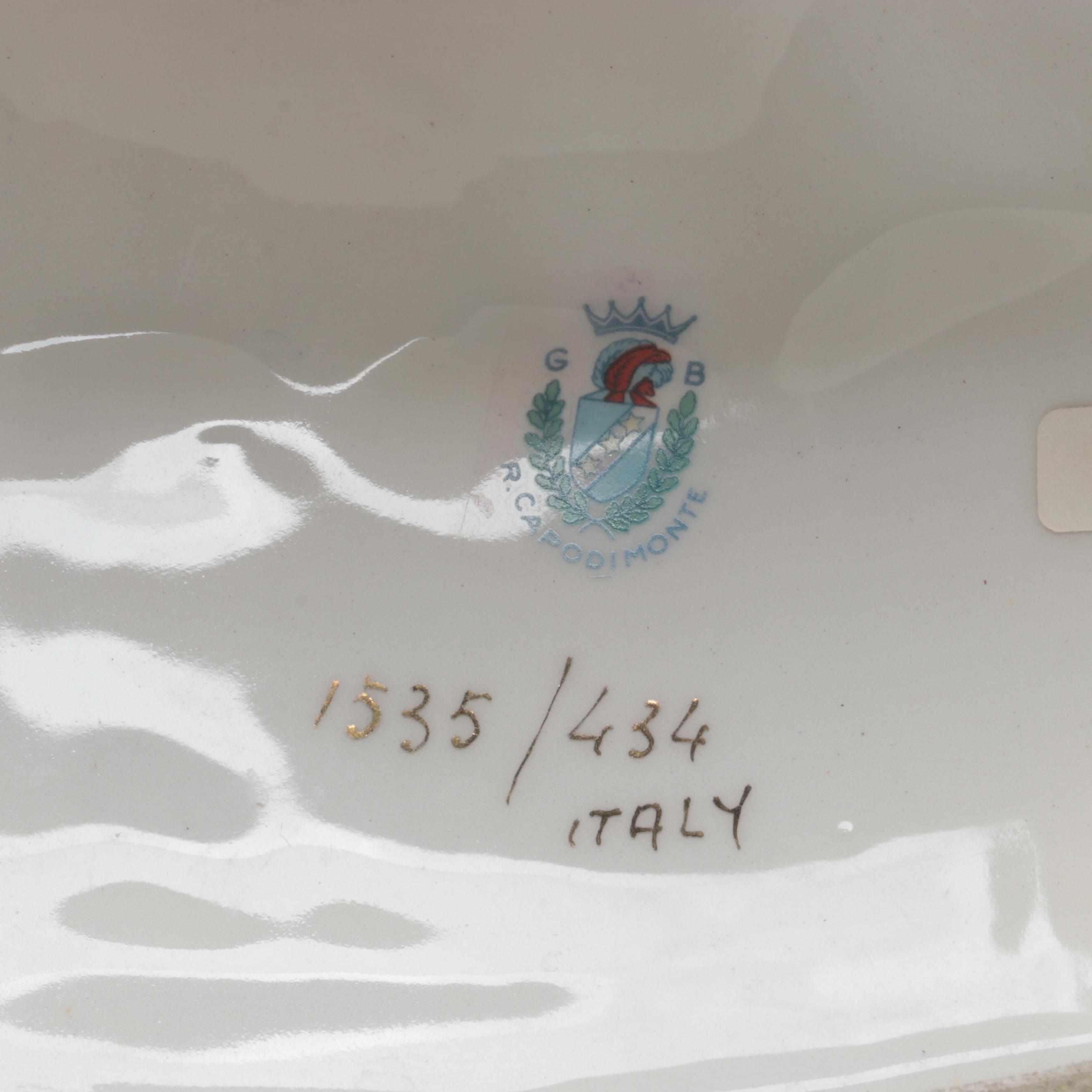 G.B.R. Capodimonte Porcelain Covered Tureen, Mid to Late 20th Century