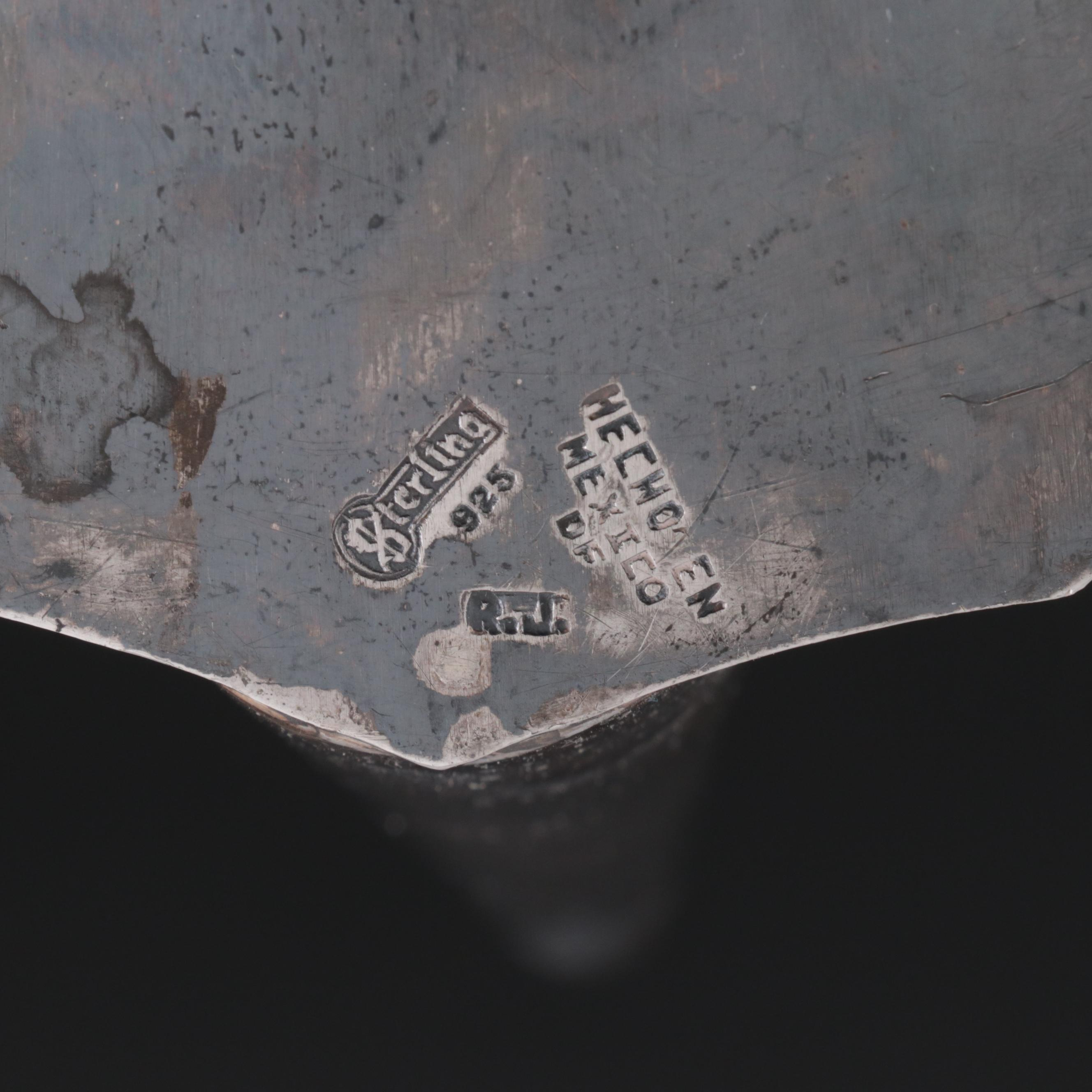 Mexican Sterling Silver Tilting Tea Kettle on Stand, Early to Mid-20th Century