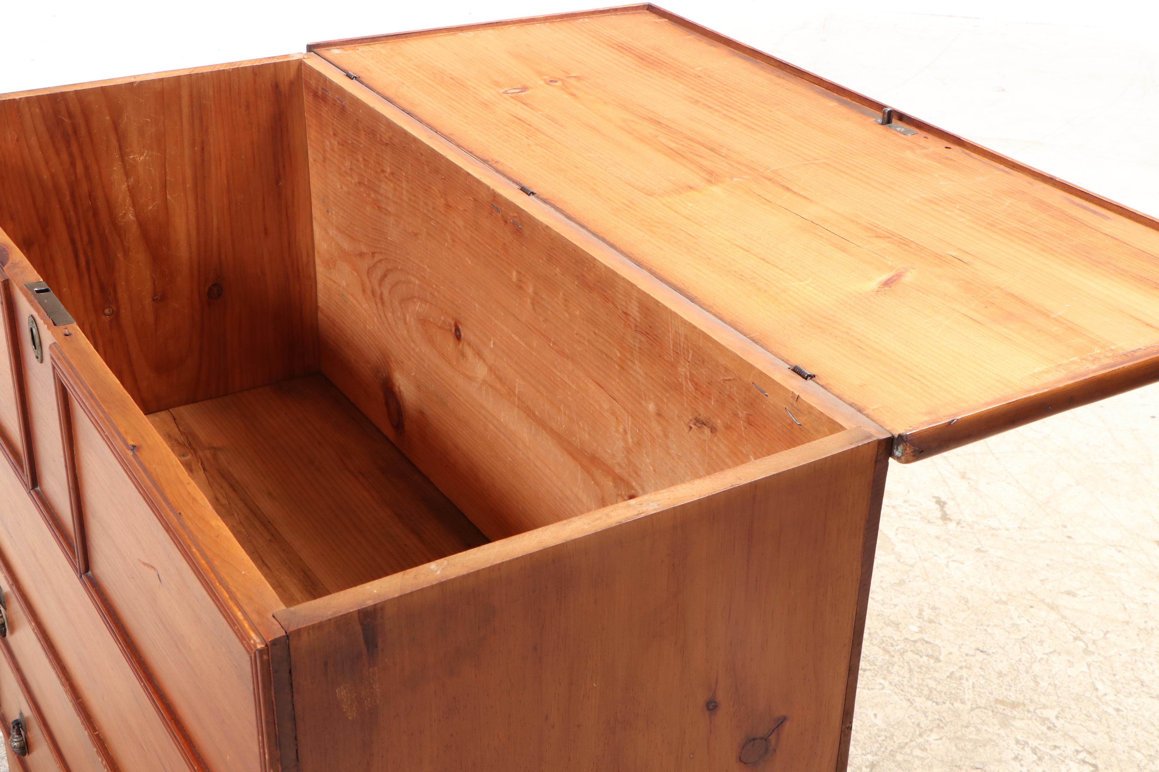 American Primitive Pine Mule Chest, Early 19th Century