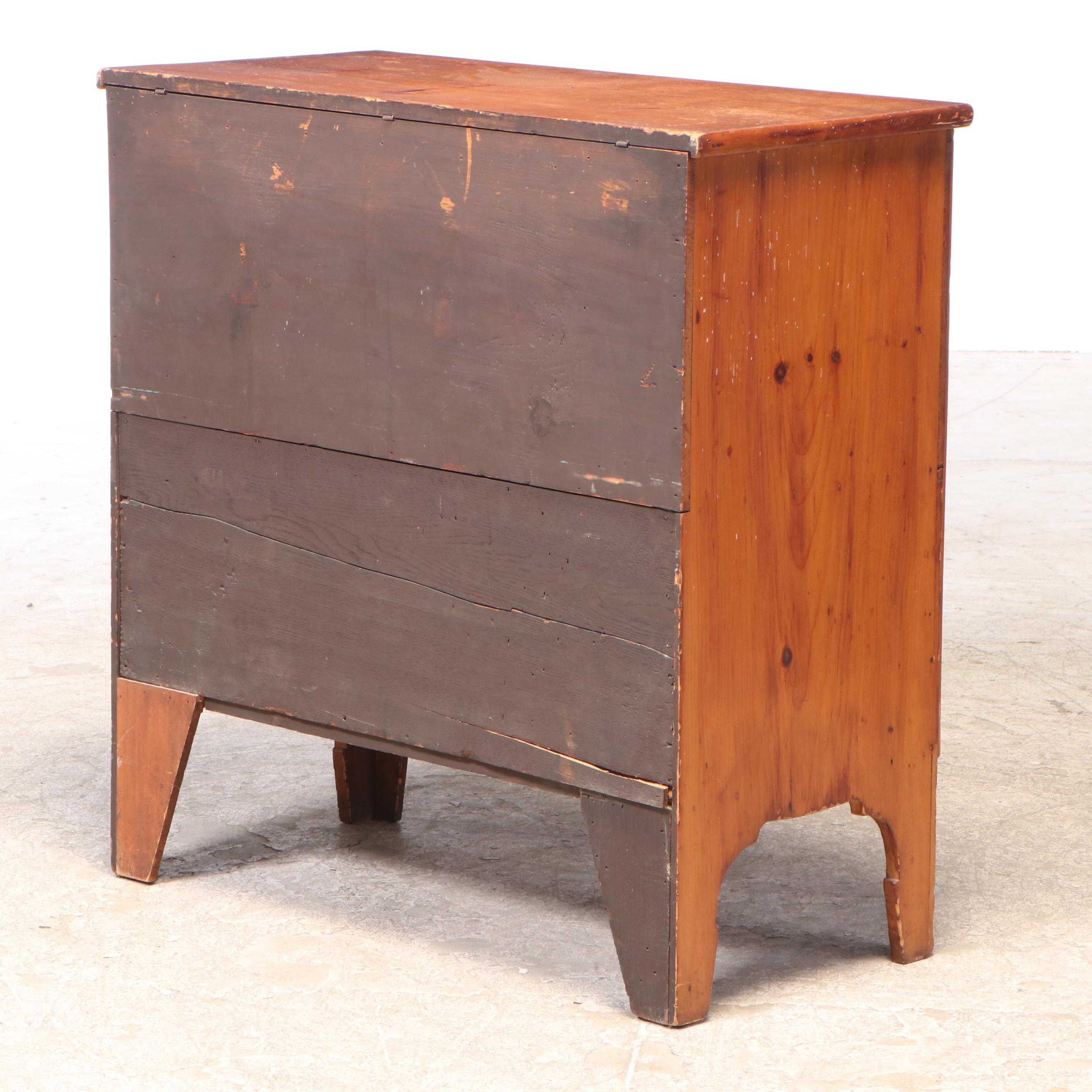 American Primitive Pine Mule Chest, Early 19th Century