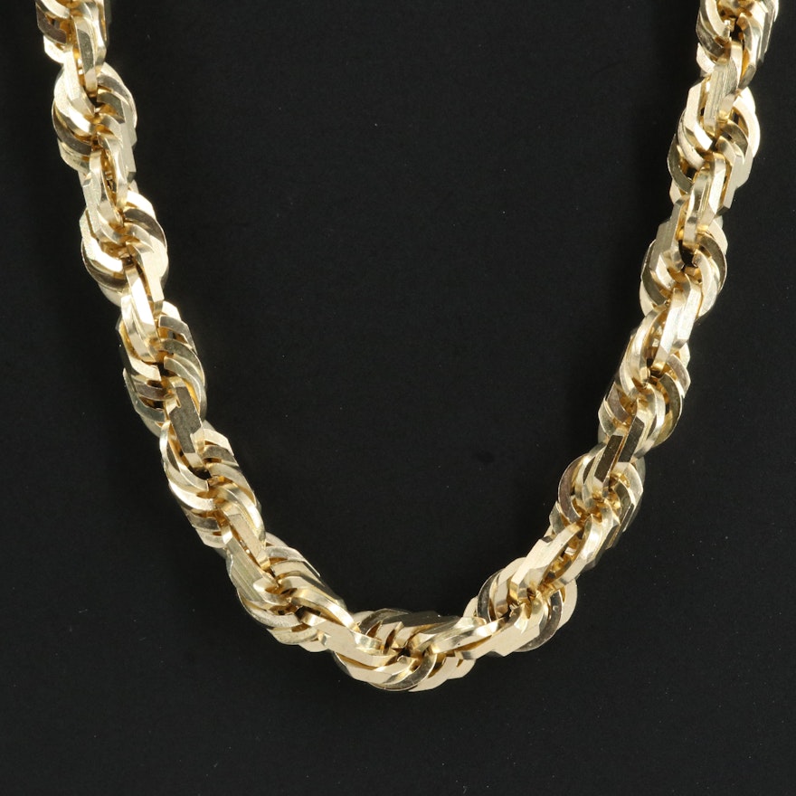 10K French Rope Chain Necklace