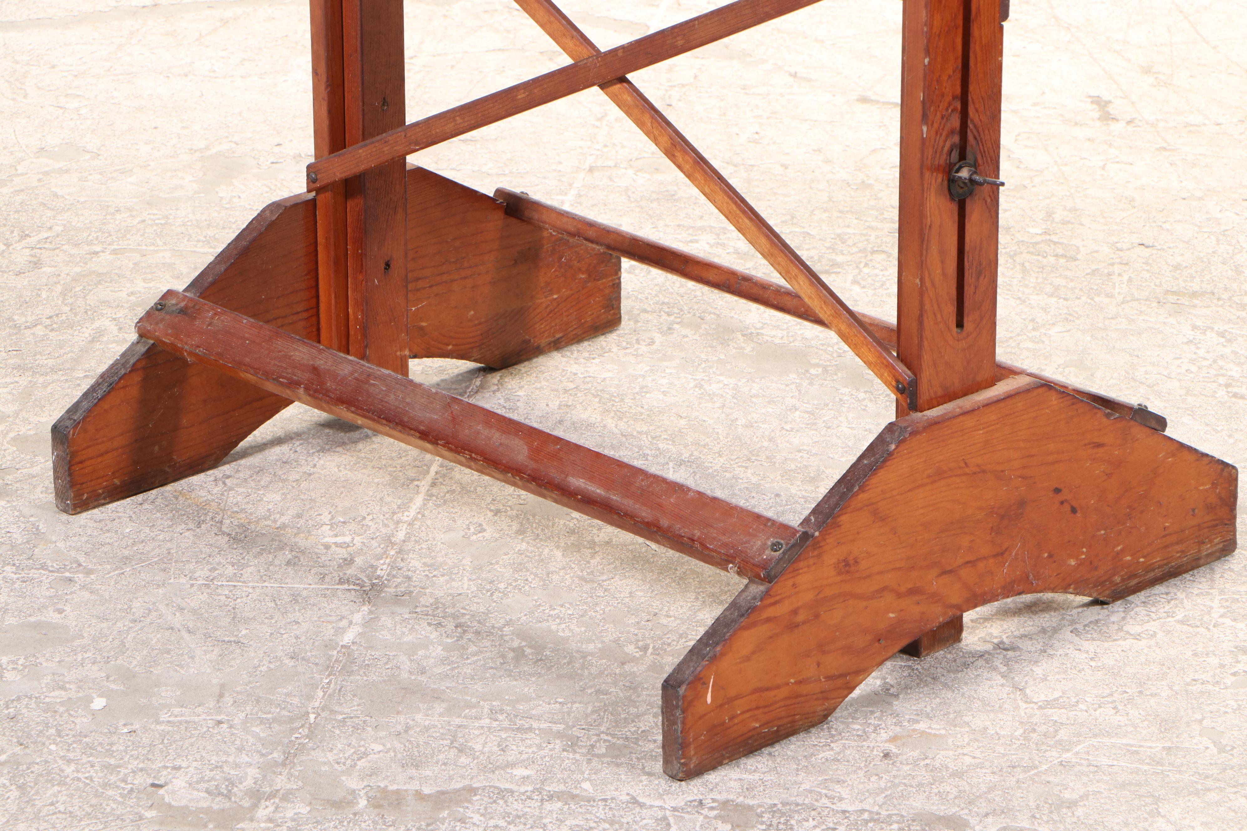 ANCO-BUILT Pine Adjustable Drafting Table, Mid-20th Century