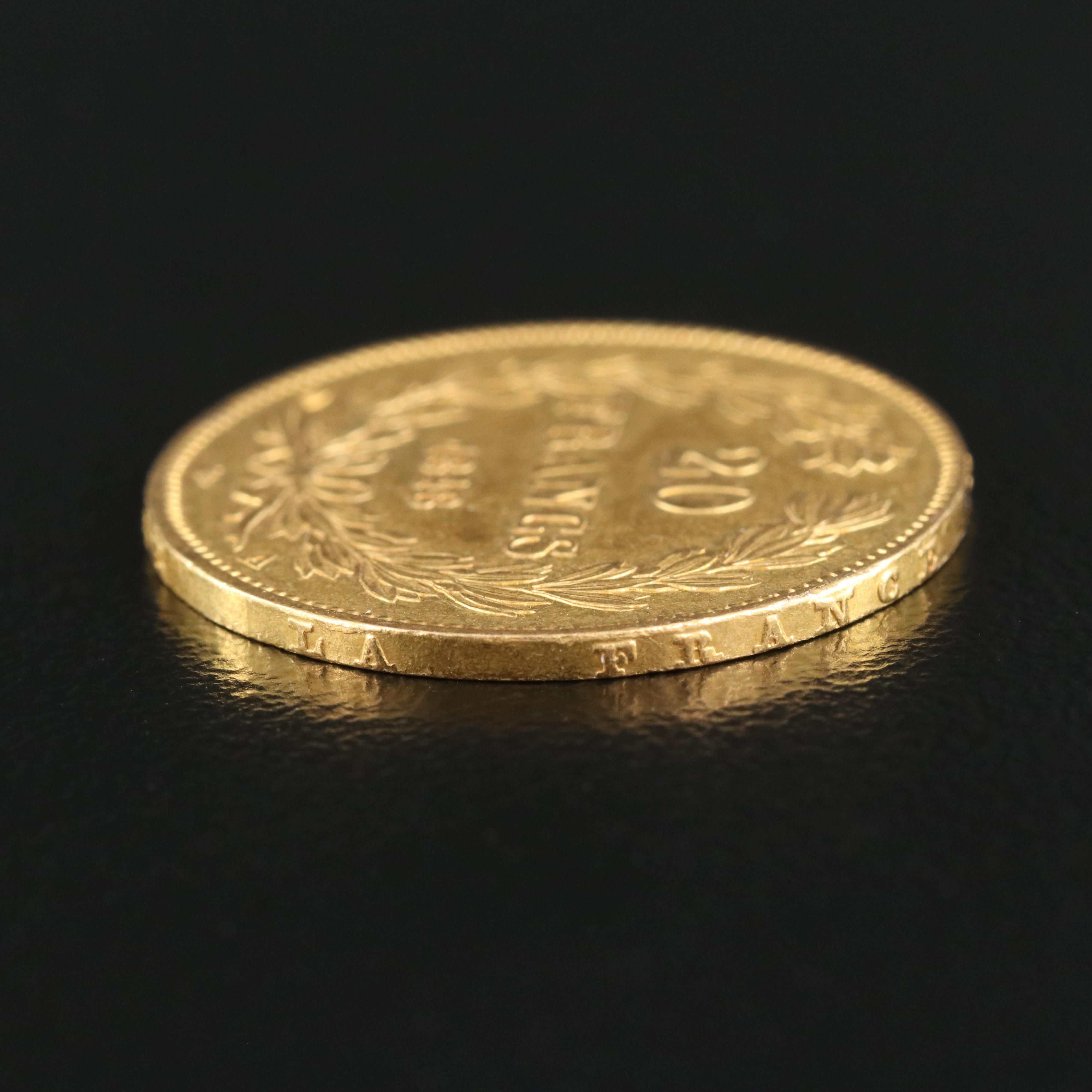1848 A France Twenty Francs Gold Coin