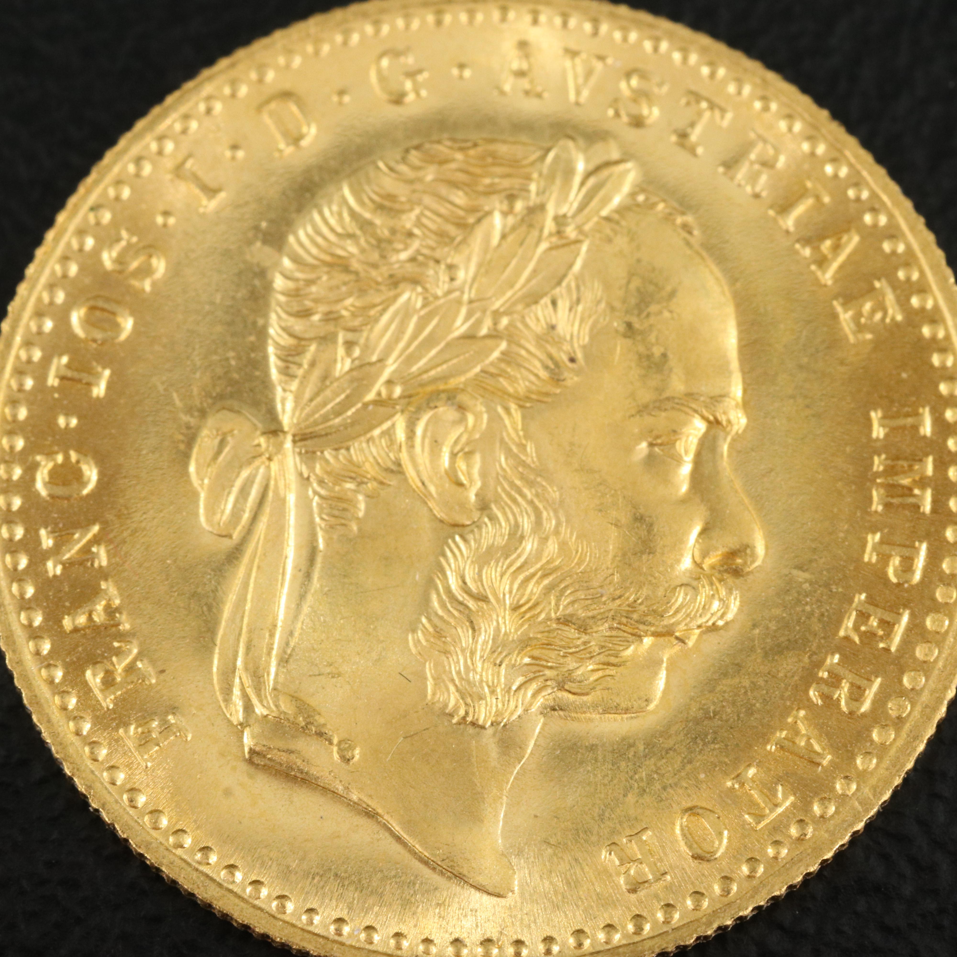 1915 Austrian One Ducat Gold Coin Re-strike