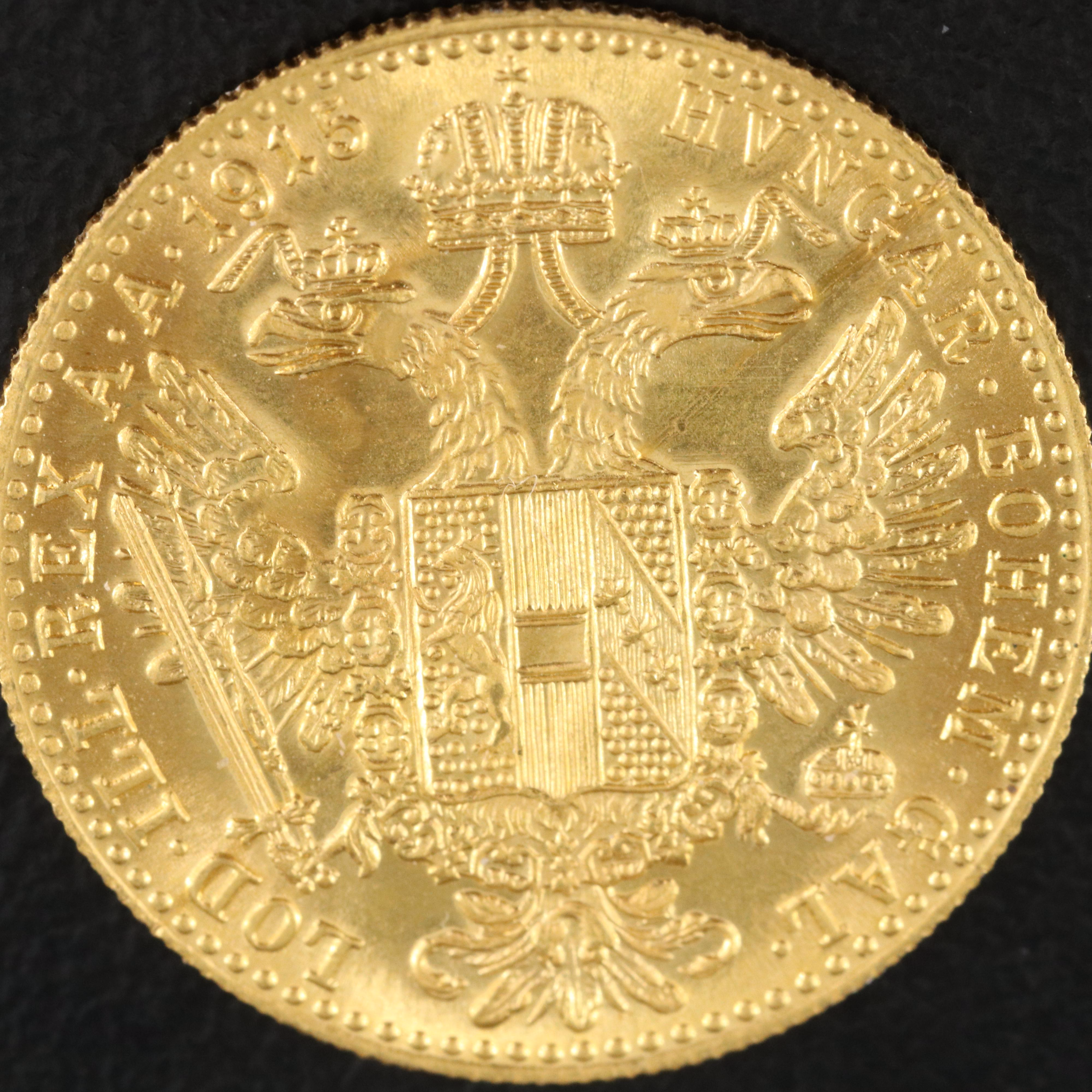 1915 Austrian One Ducat Gold Coin Re-strike