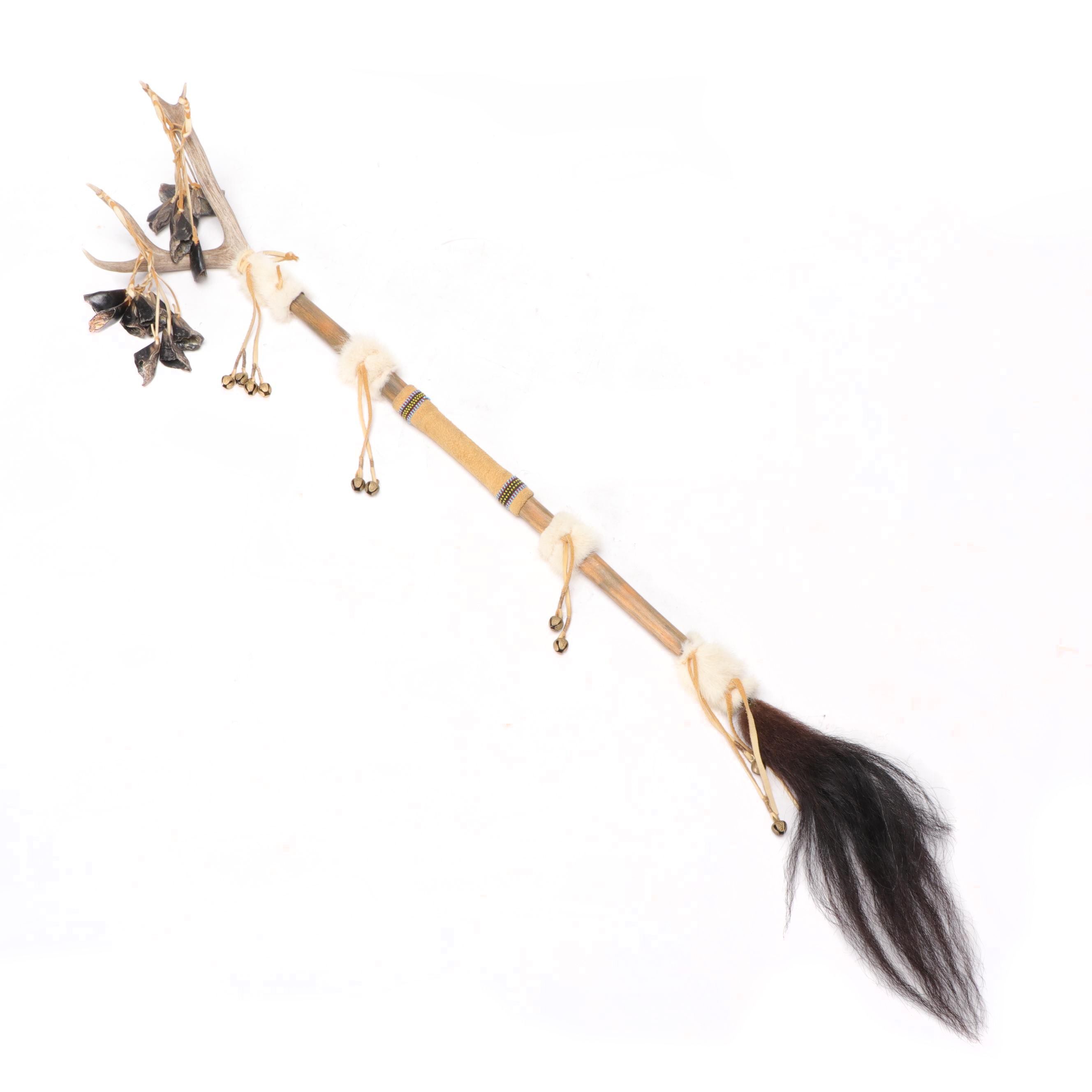 Native American Medicine Man Style Antler Staff