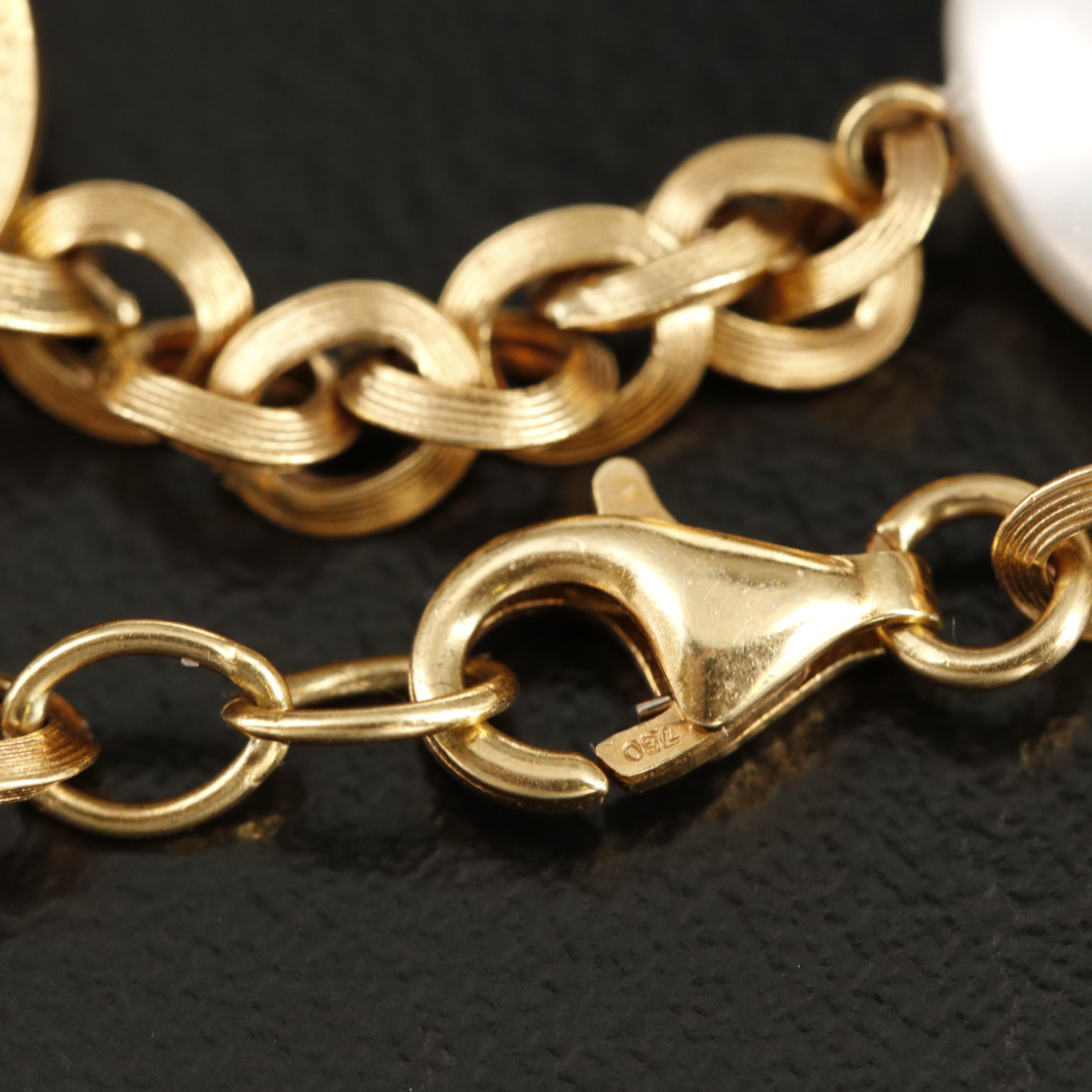 Yvel "Biwa" 14K 14.50 MM Coin Pearl Station Necklace