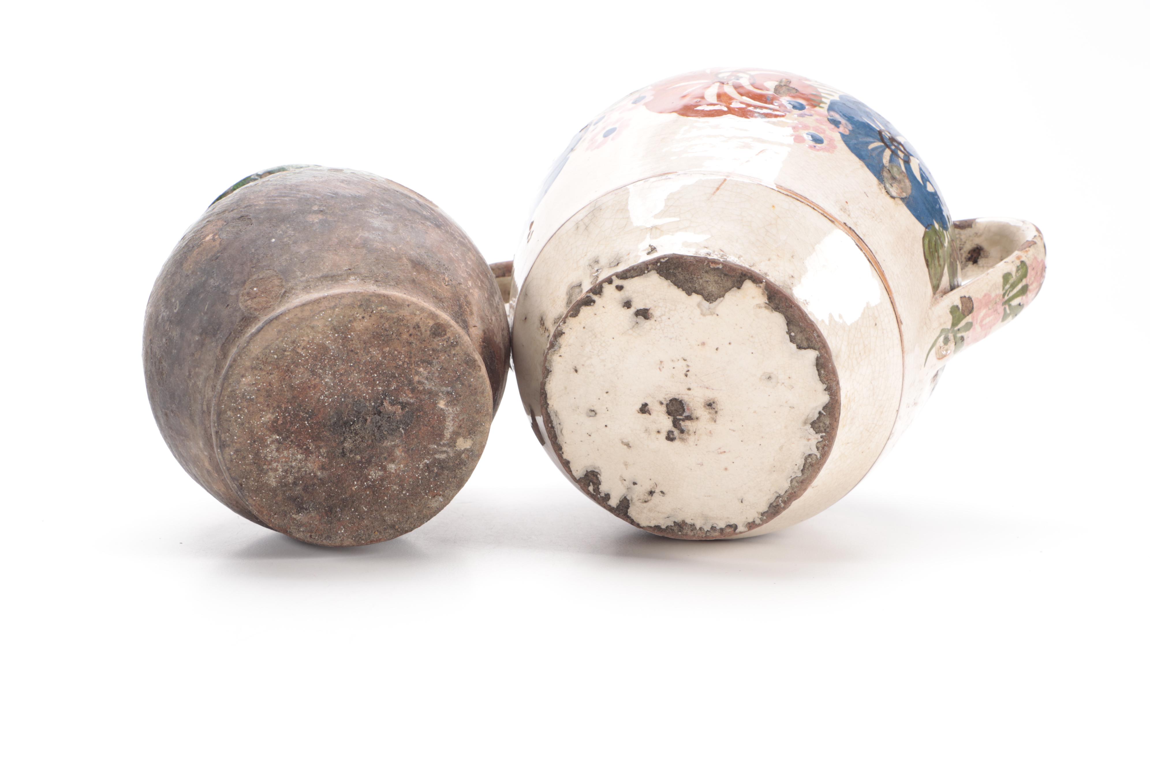 Hand-Painted Terracotta Pitchers and Amphora