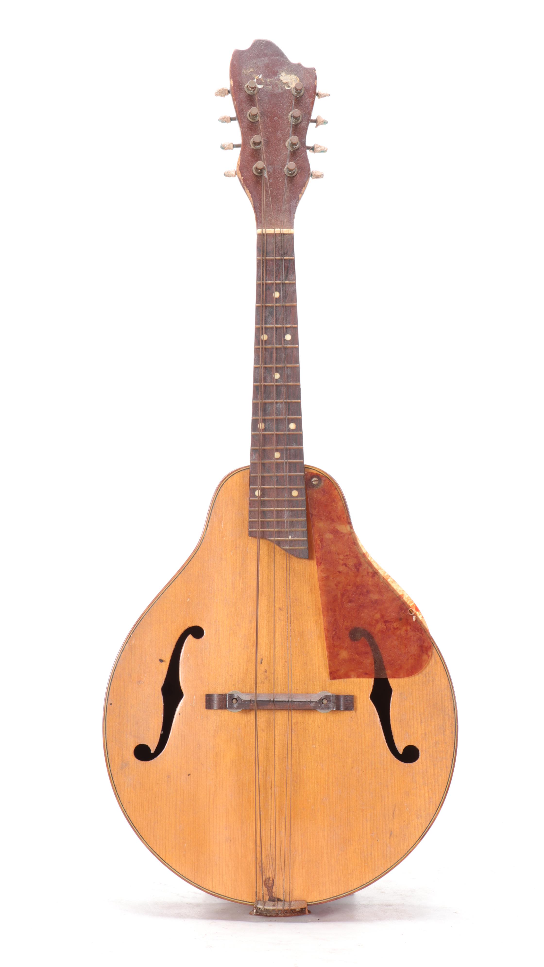 Handcrafted Mandolin With Case, Early to Mid-20th Century