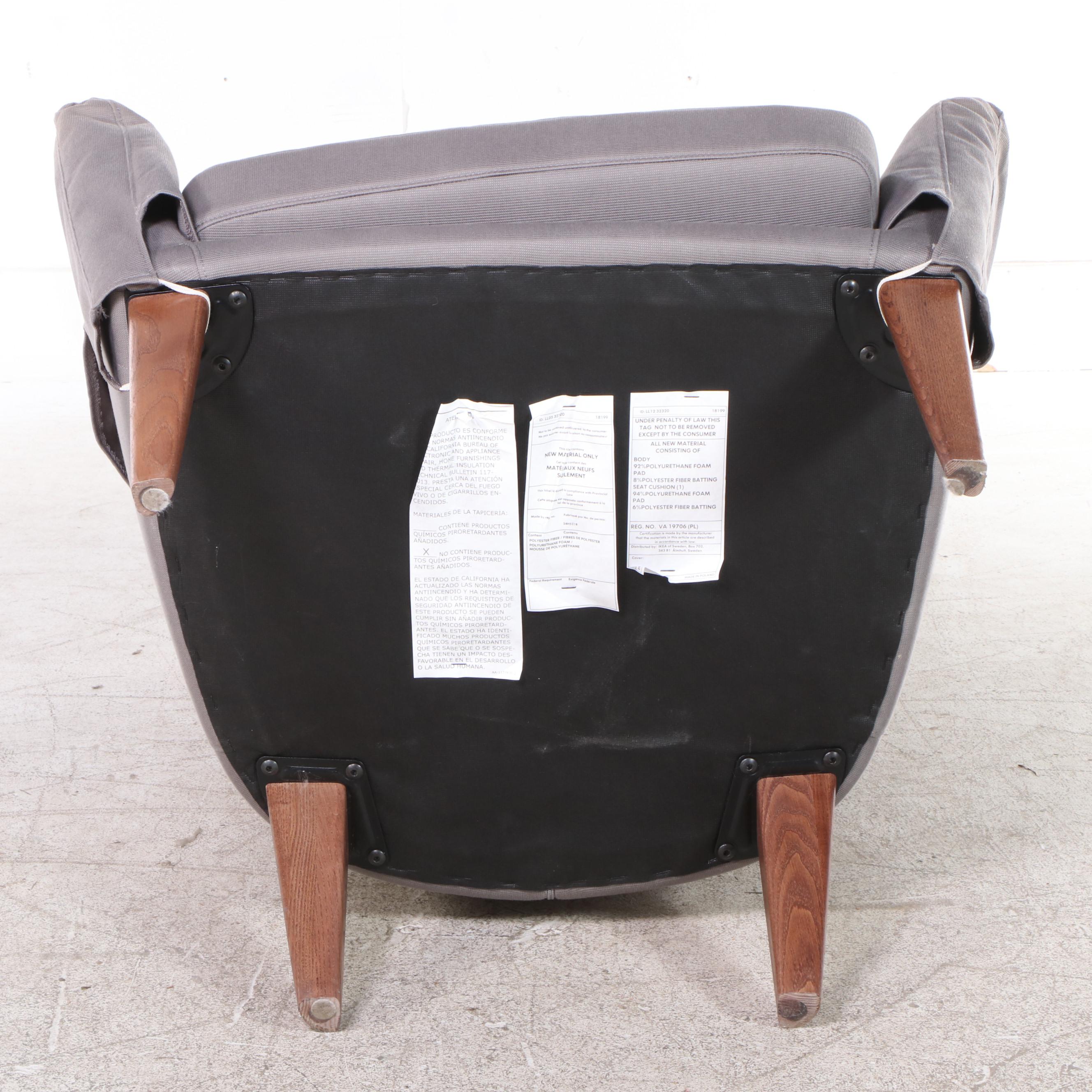 IKEA "Omtanksam" Lounge Chair in Grey Upholstery