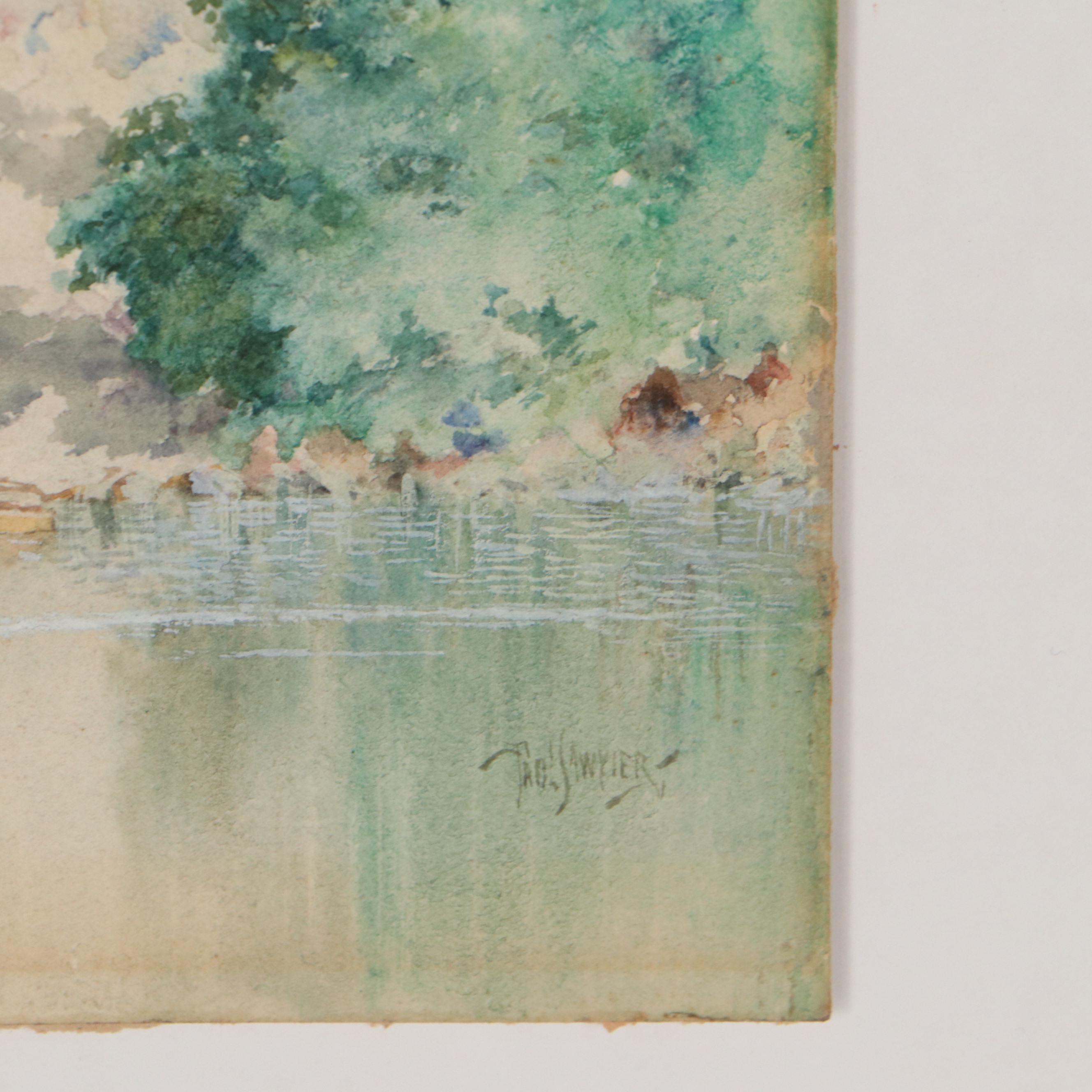 Paul Sawyier Watercolor Painting "Kentucky Old State Arsenal, Frankfort"