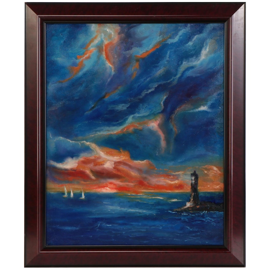 Larissa Sievers Oil Painting "Mesmerizing Sunset," 2022