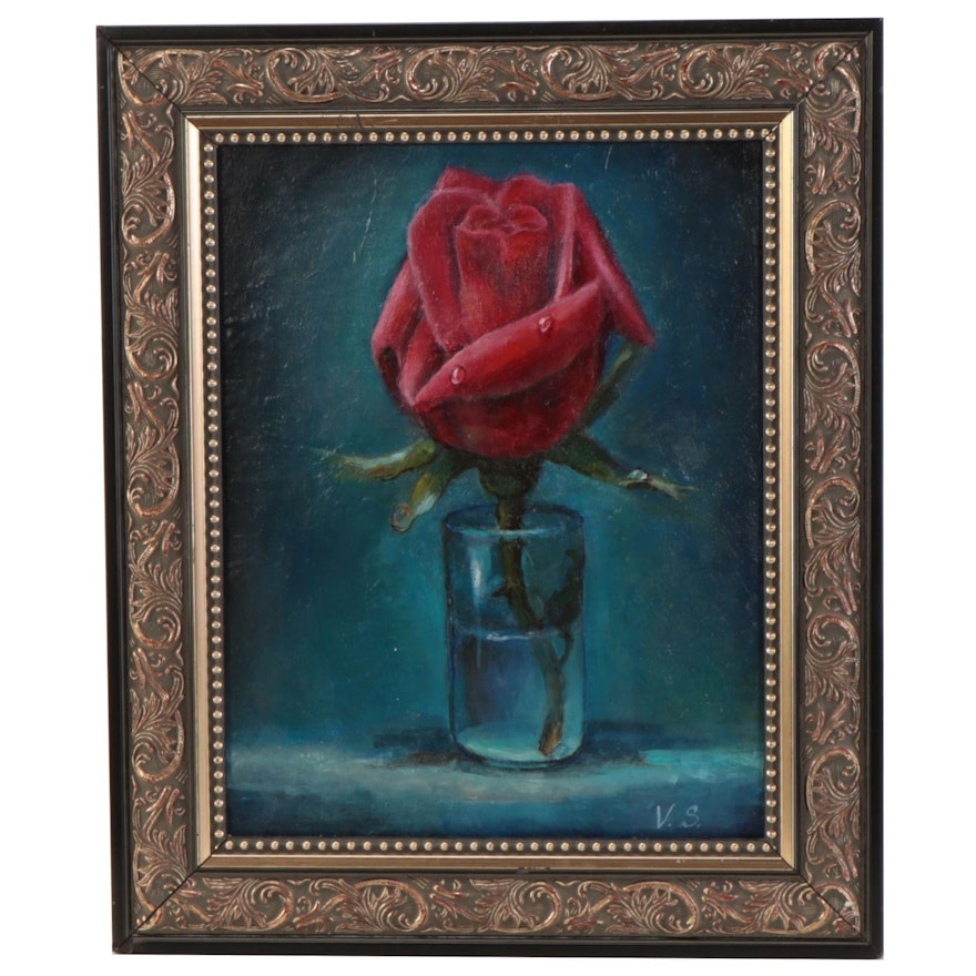Valerie Sievers Oil Painting "Rose for Happiness," 2022