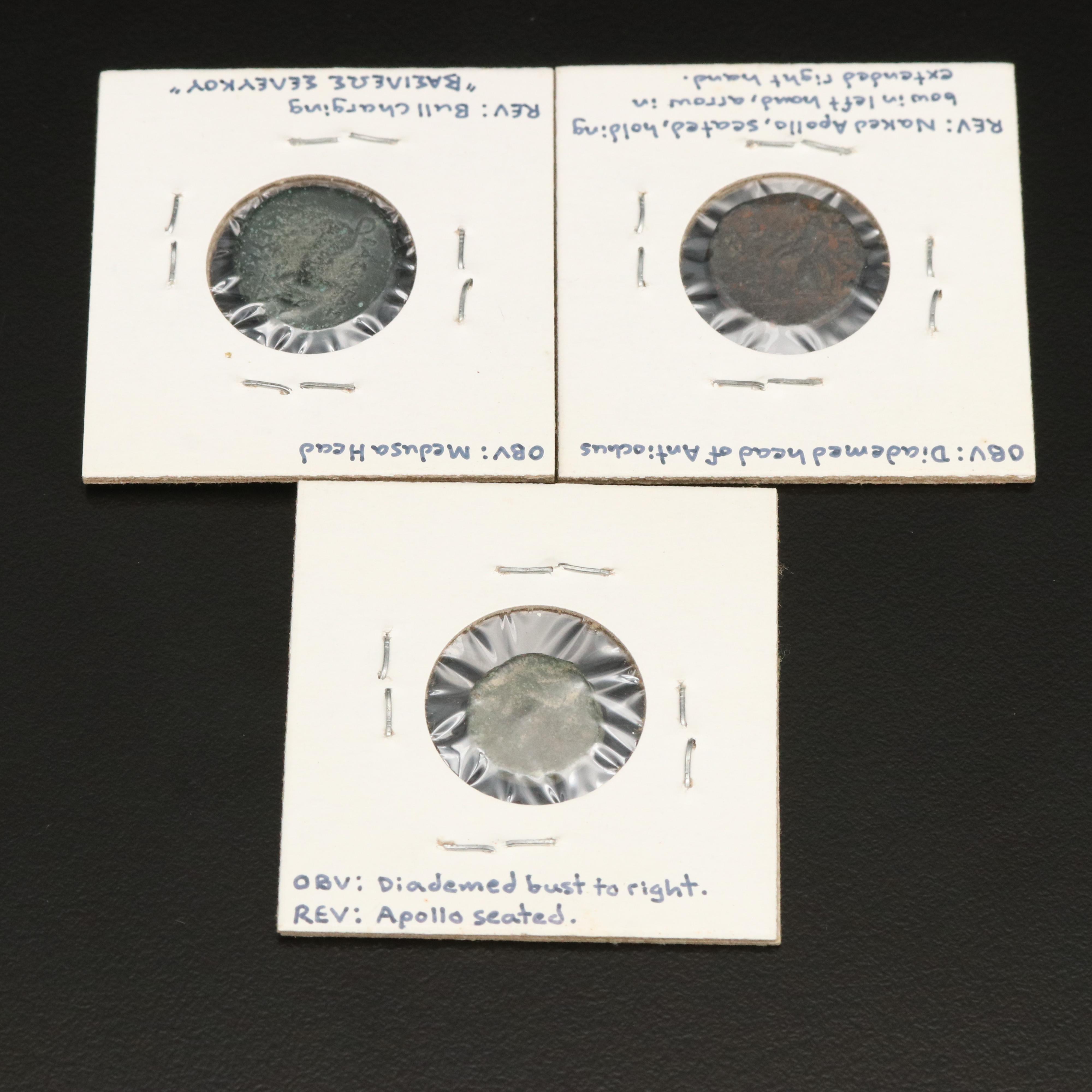 Three Ancient Seleucid Empire Bronze Coins