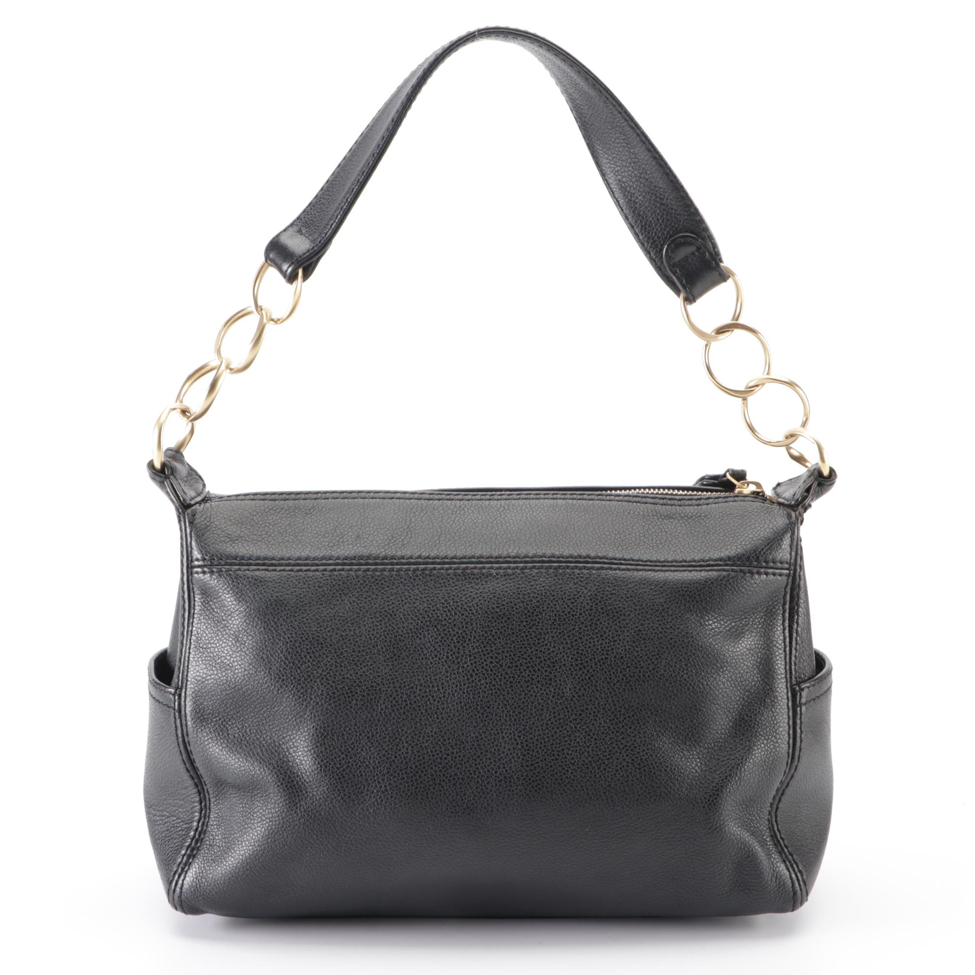 Chanel Chain Link Shoulder Bag in Black Caviar Leather