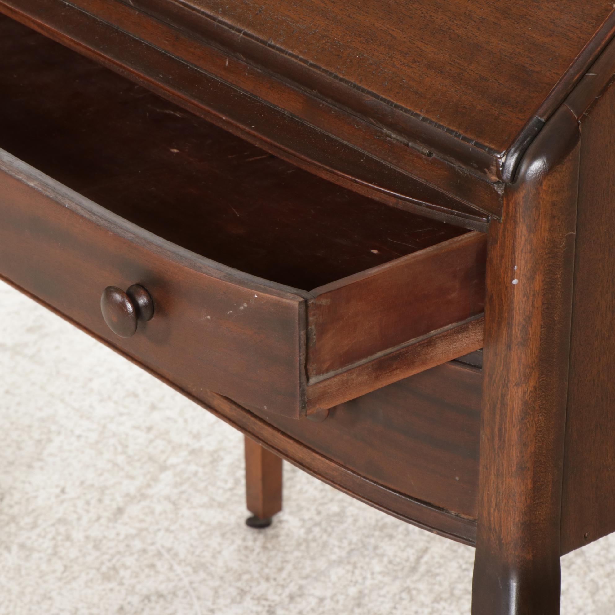 Paine Furniture French Provincial Style Walnut Drop-Front Desk with Chair