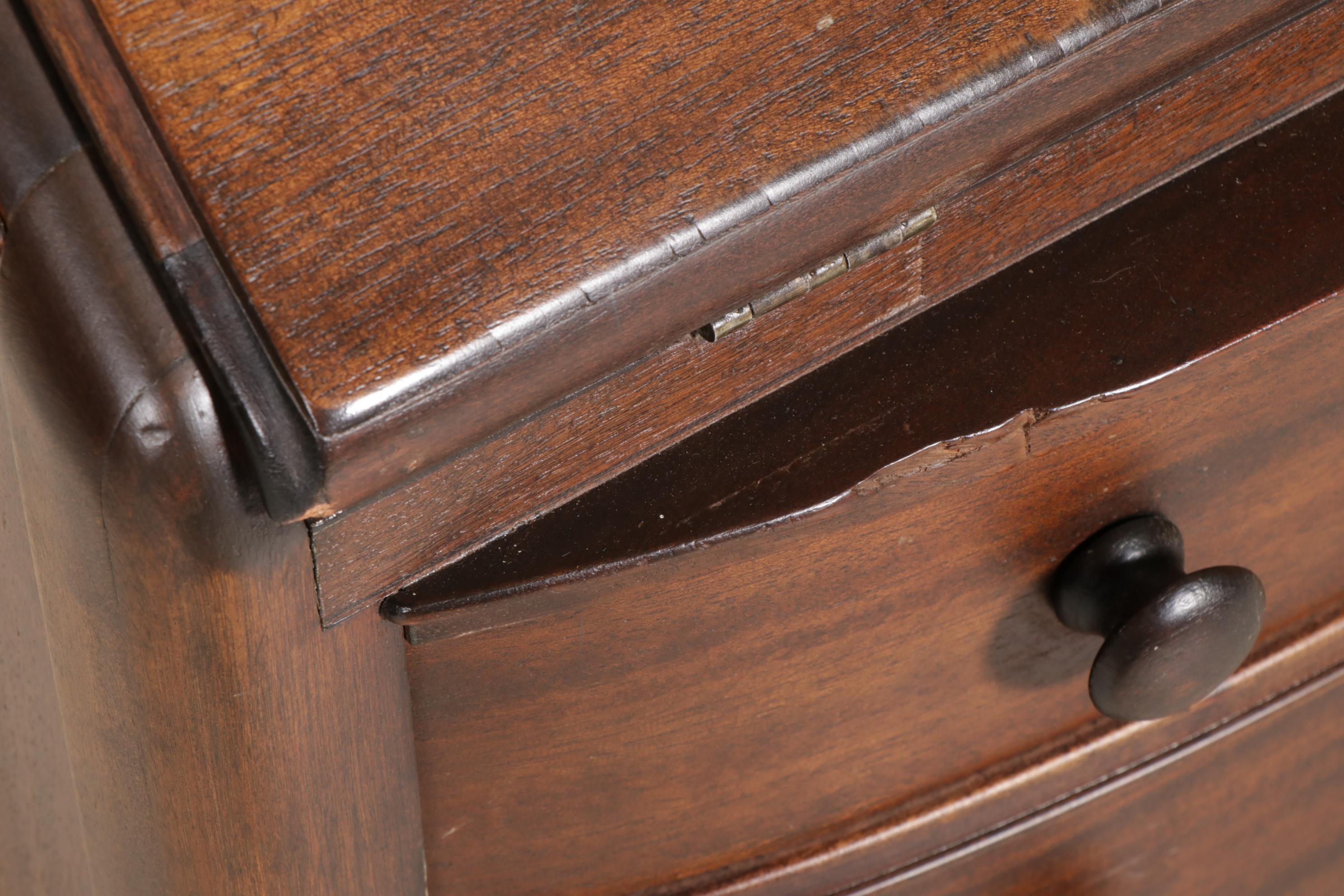 Paine Furniture French Provincial Style Walnut Drop-Front Desk with Chair