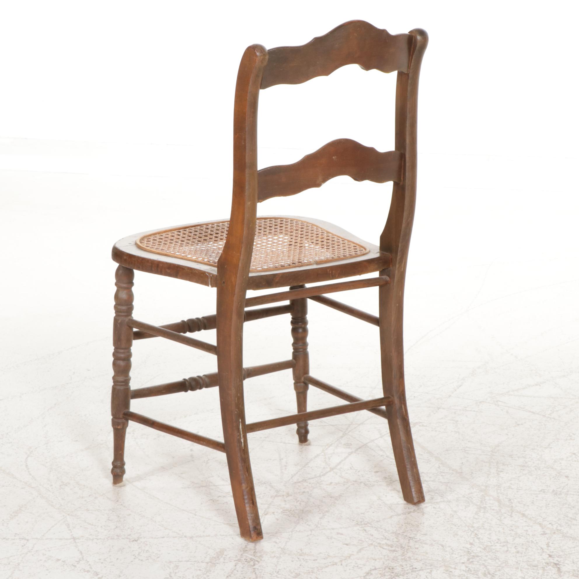 Paine Furniture French Provincial Style Walnut Drop-Front Desk with Chair