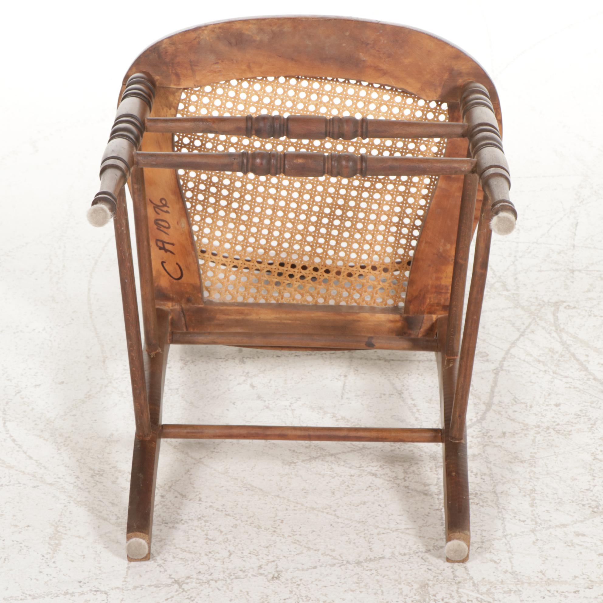 Paine Furniture French Provincial Style Walnut Drop-Front Desk with Chair