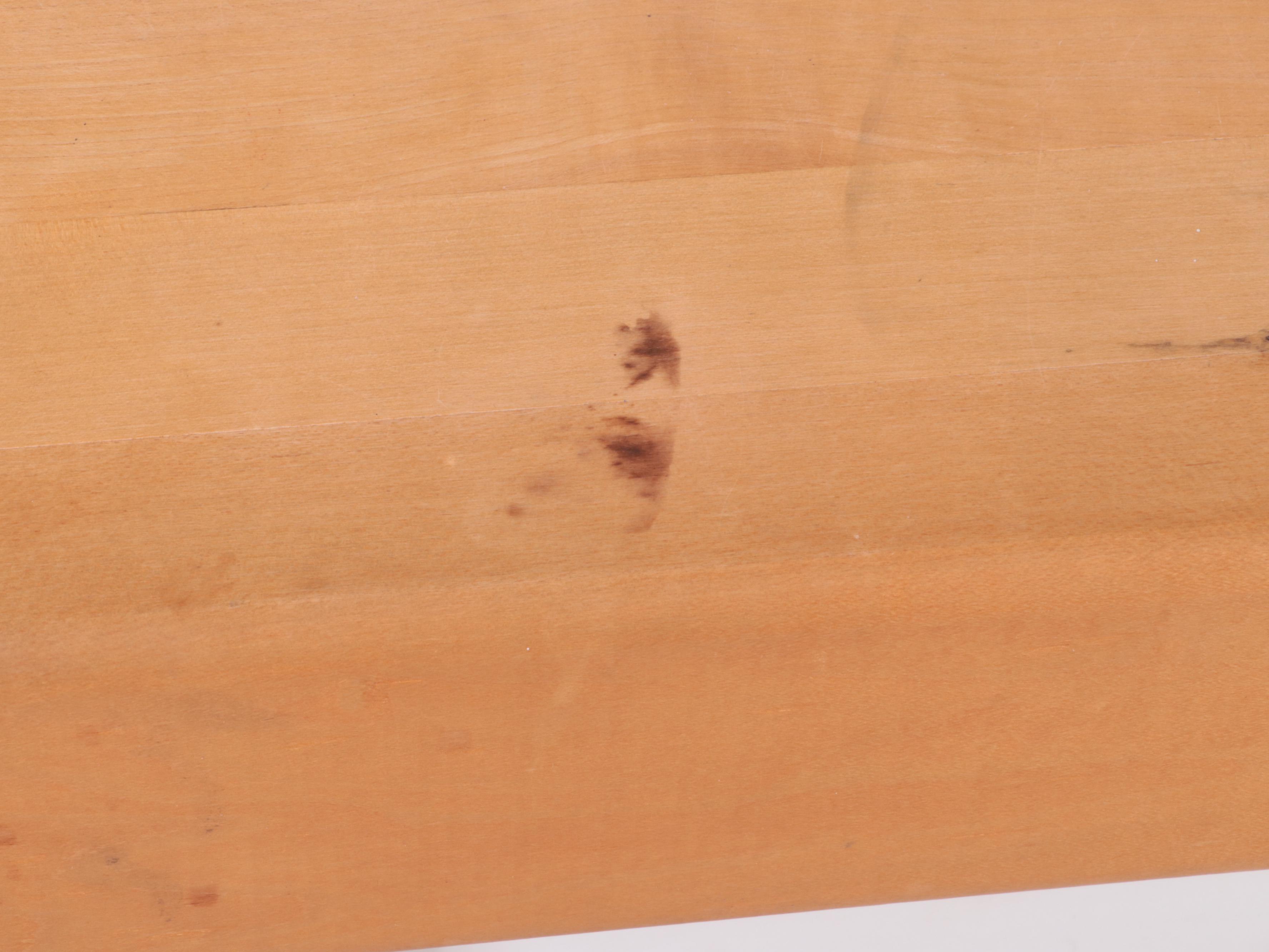 White-Painted Kitchen Work Table with Maple Butcher Block Top, Late 20th Century
