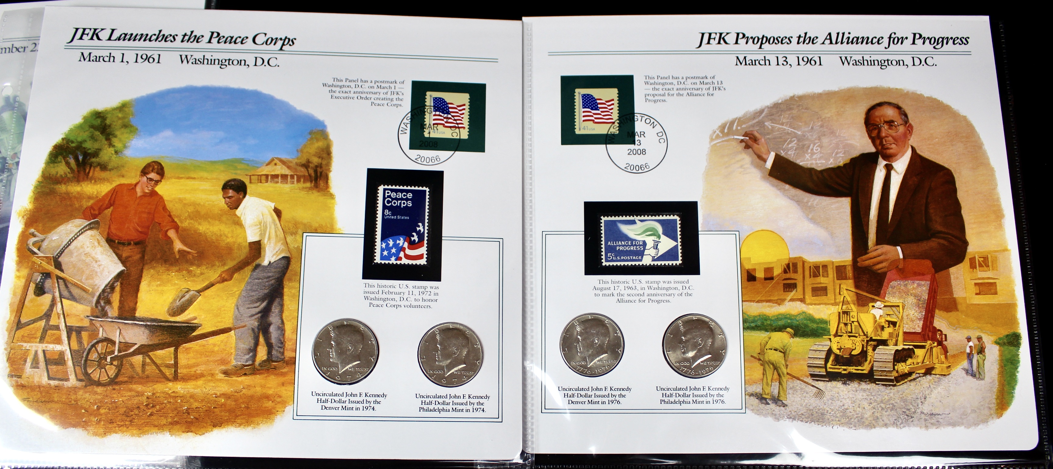 Complete Two Volume John F. Kennedy Uncirculated U.S. Half Dollar Collection