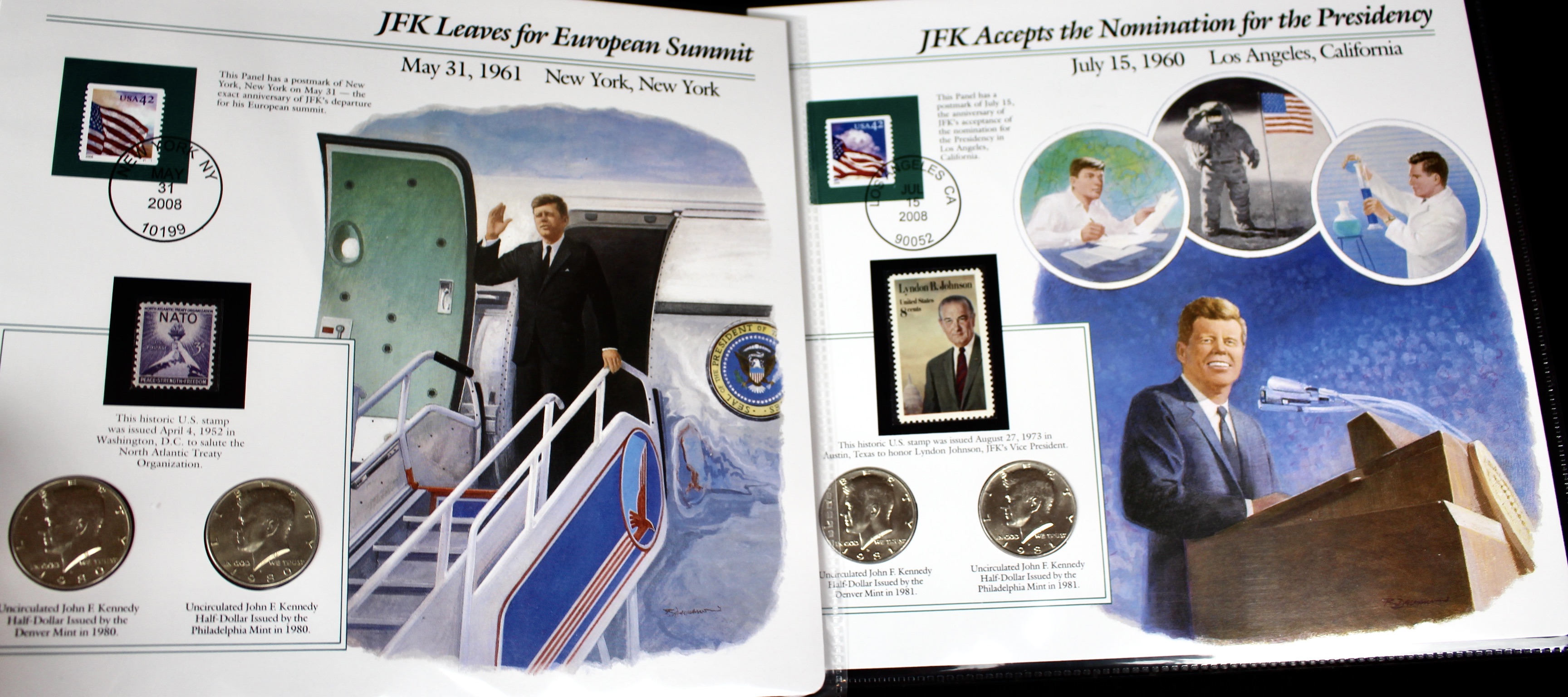 Complete Two Volume John F. Kennedy Uncirculated U.S. Half Dollar Collection
