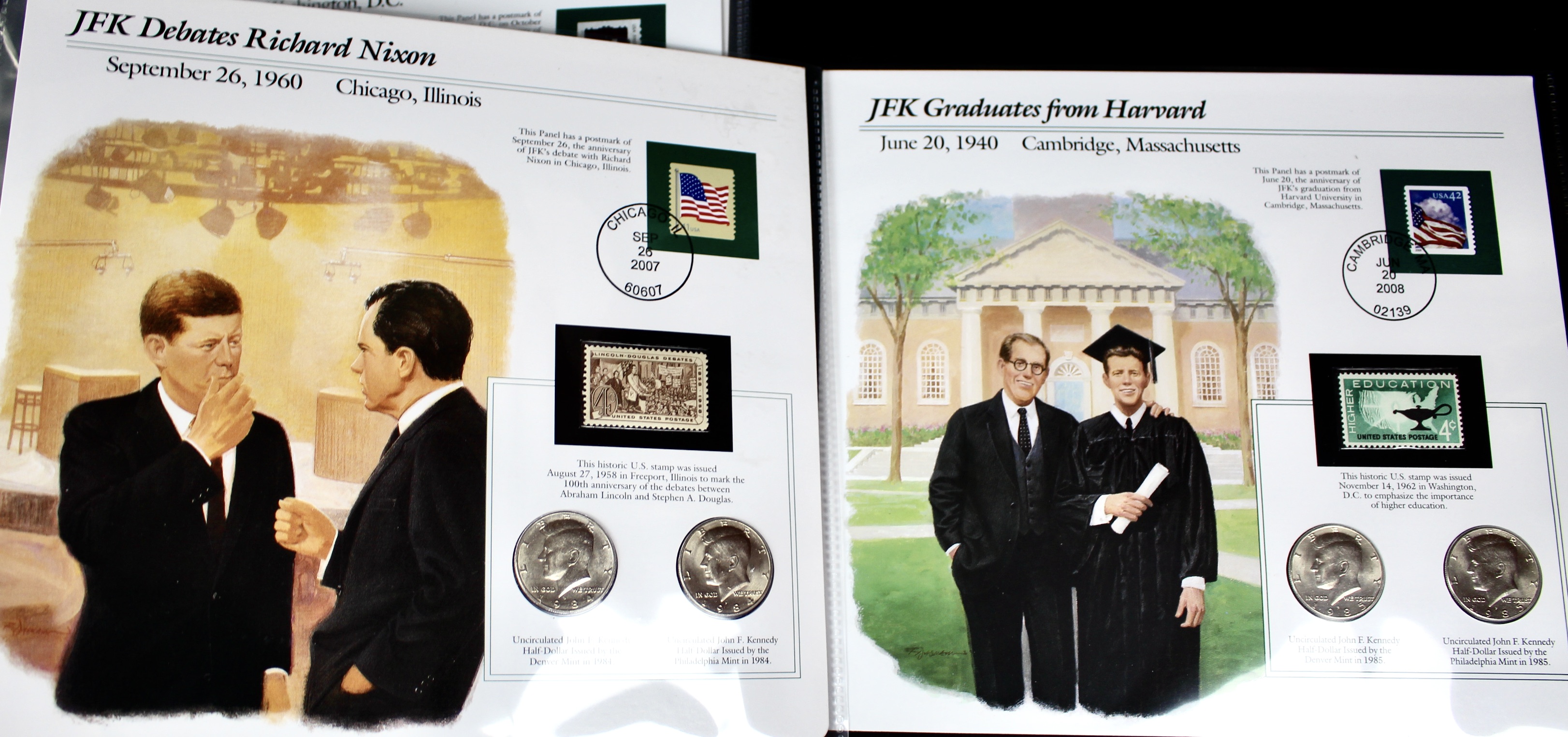 Complete Two Volume John F. Kennedy Uncirculated U.S. Half Dollar Collection