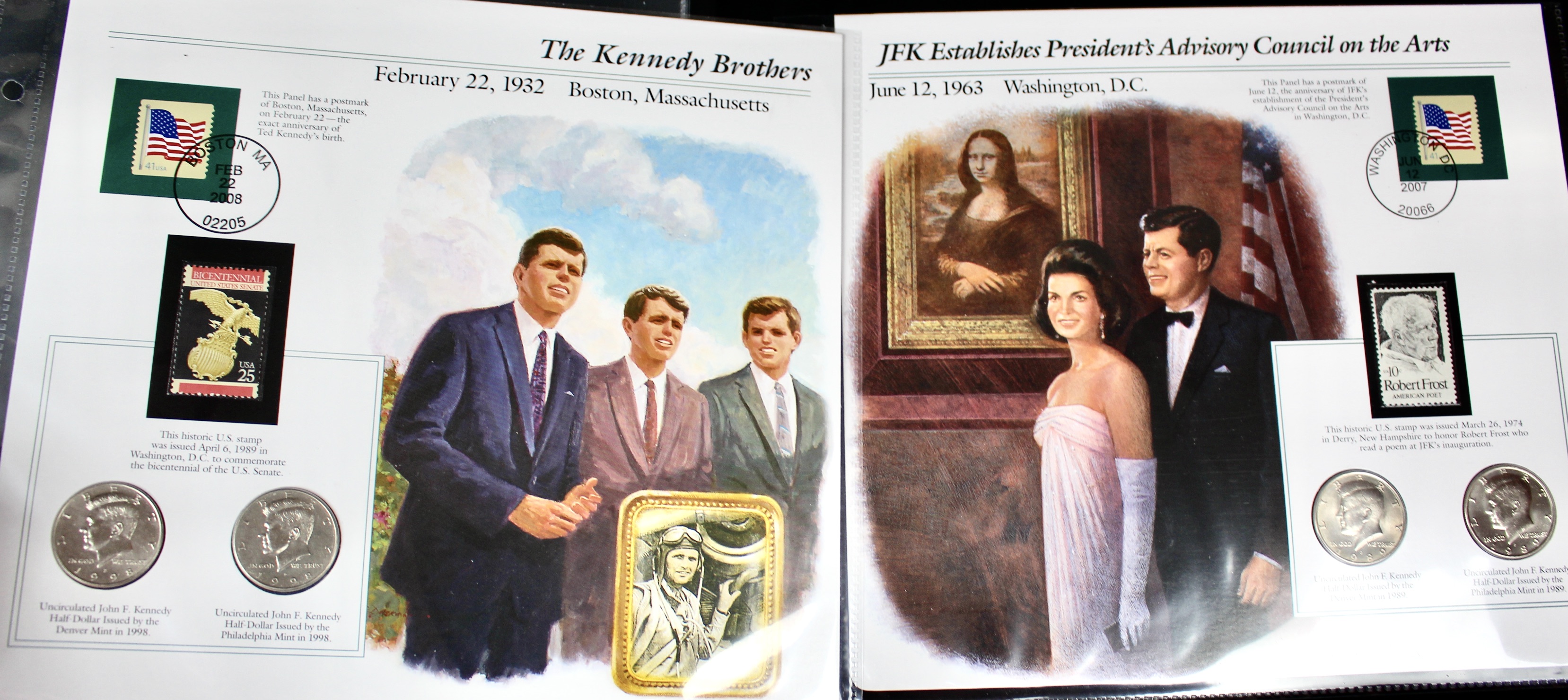 Complete Two Volume John F. Kennedy Uncirculated U.S. Half Dollar Collection