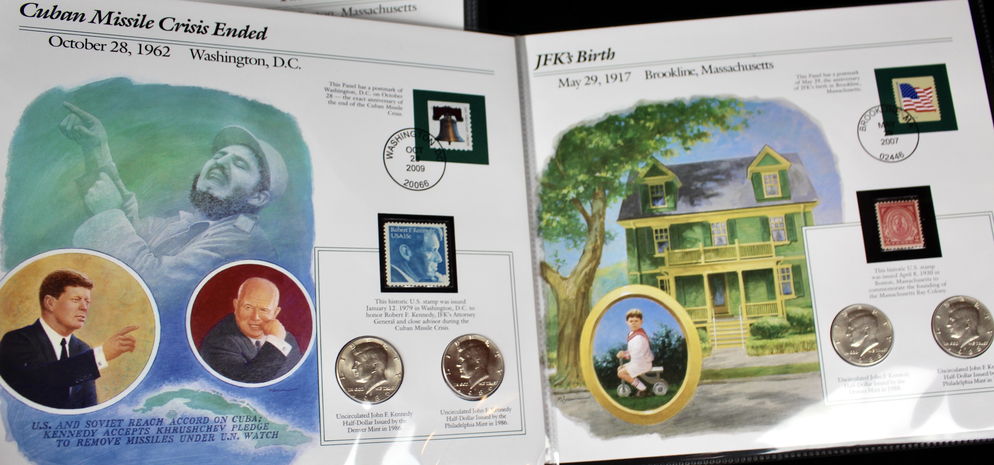 Complete Two Volume John F. Kennedy Uncirculated U.S. Half Dollar Collection