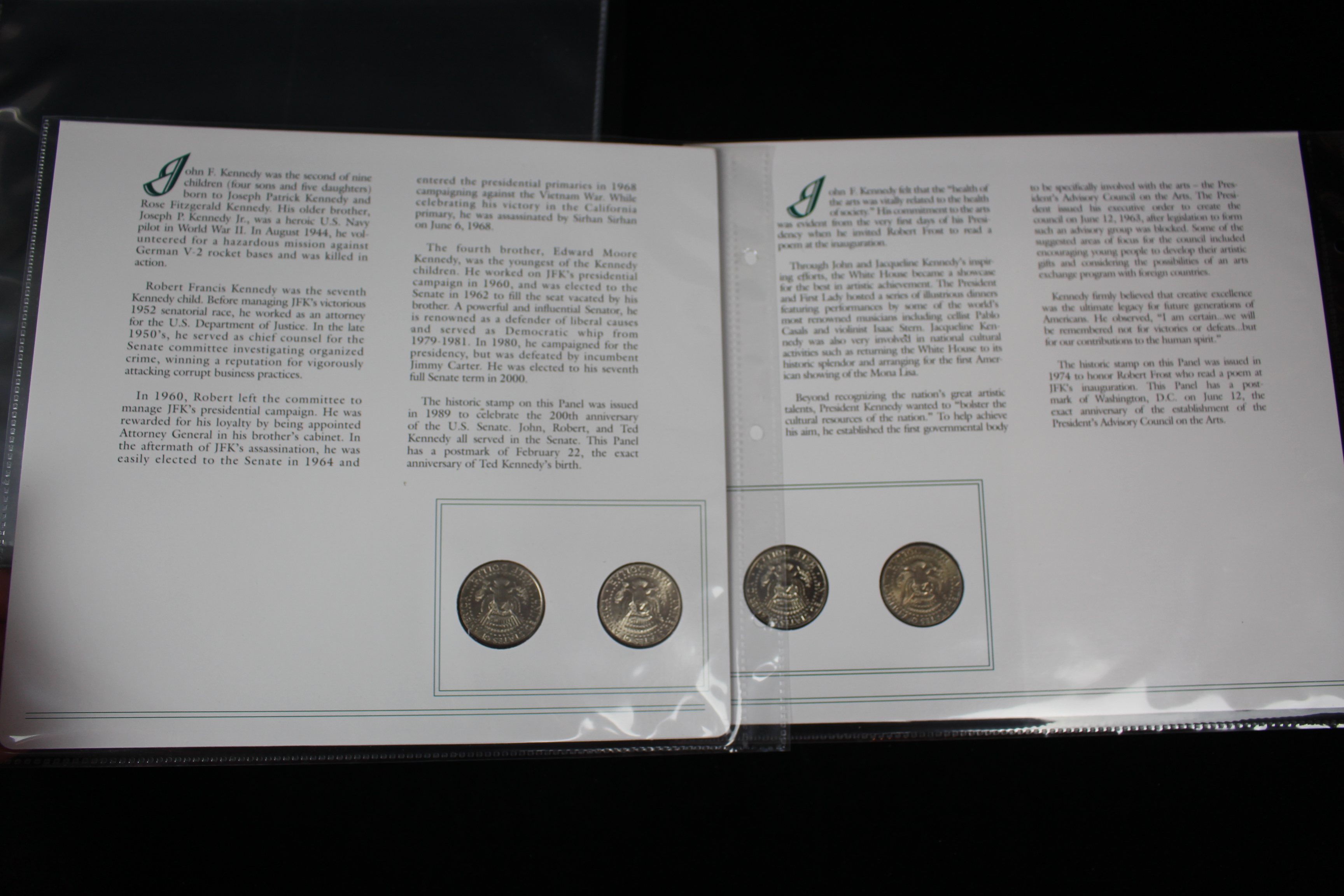 Complete Two Volume John F. Kennedy Uncirculated U.S. Half Dollar Collection