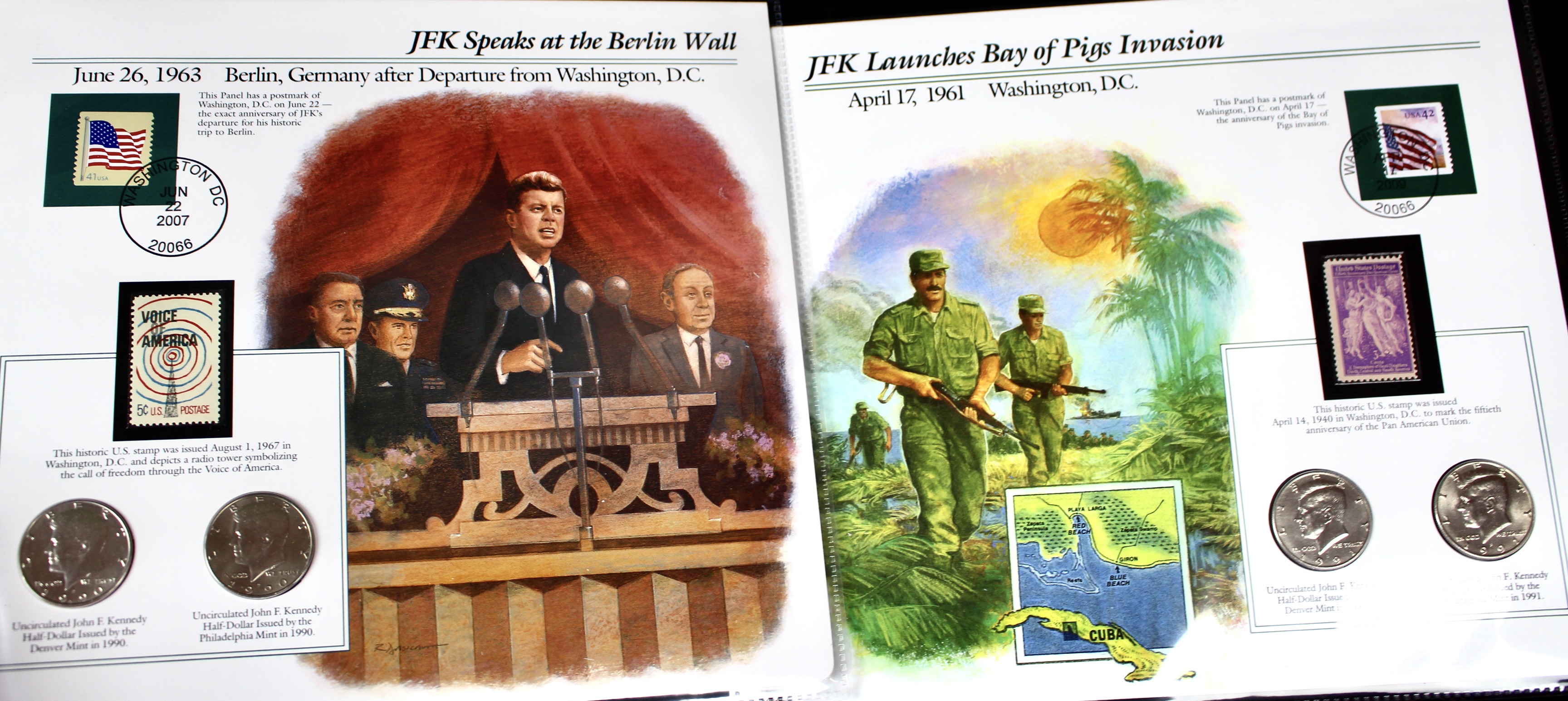 Complete Two Volume John F. Kennedy Uncirculated U.S. Half Dollar Collection