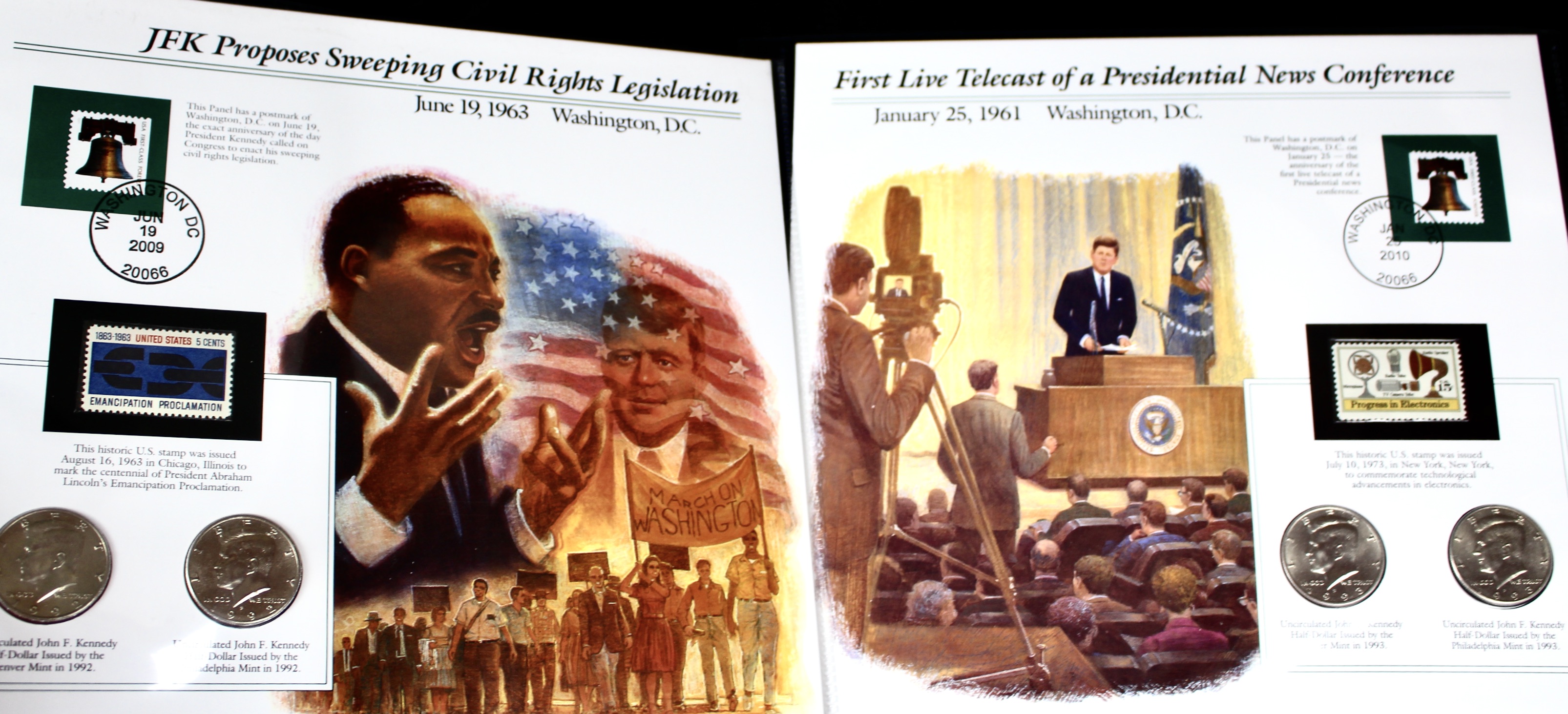 Complete Two Volume John F. Kennedy Uncirculated U.S. Half Dollar Collection