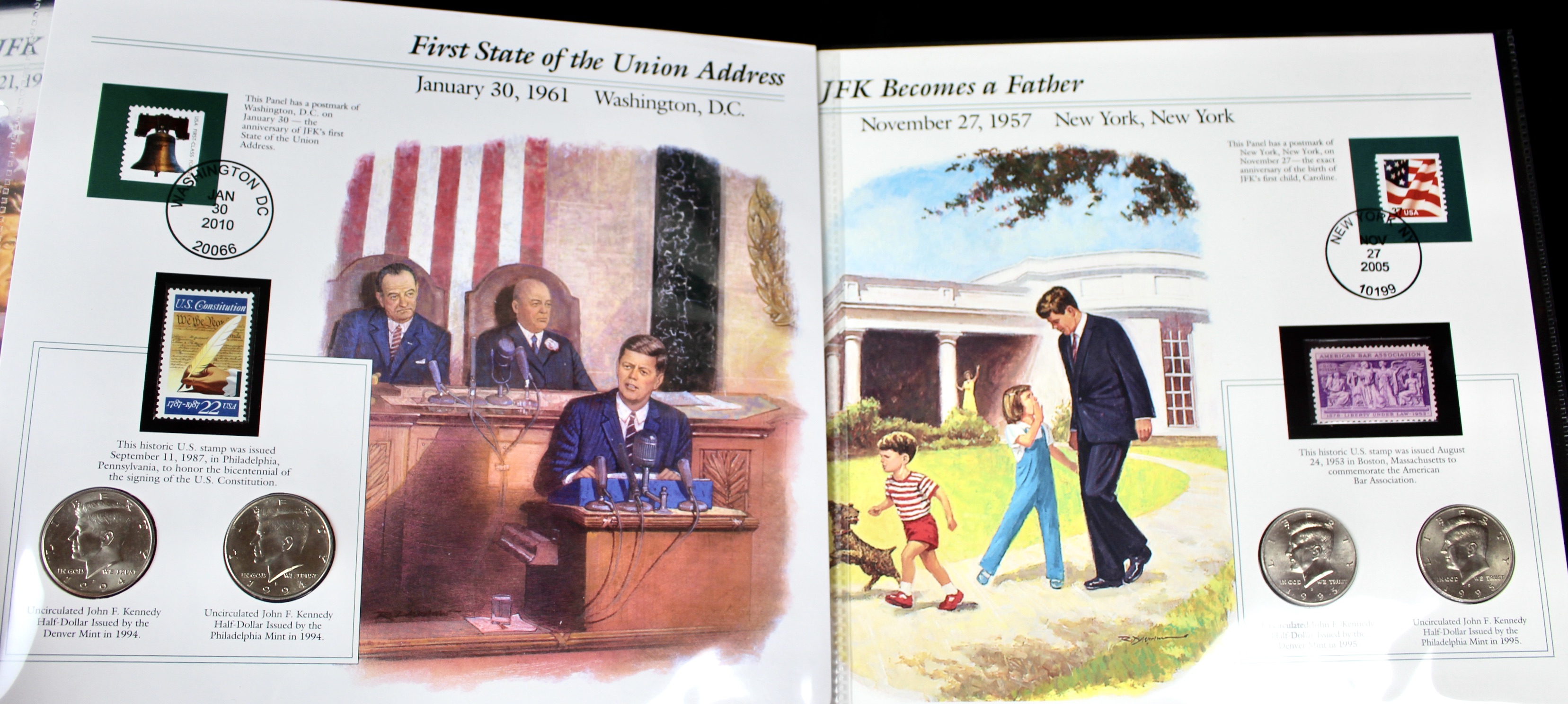Complete Two Volume John F. Kennedy Uncirculated U.S. Half Dollar Collection