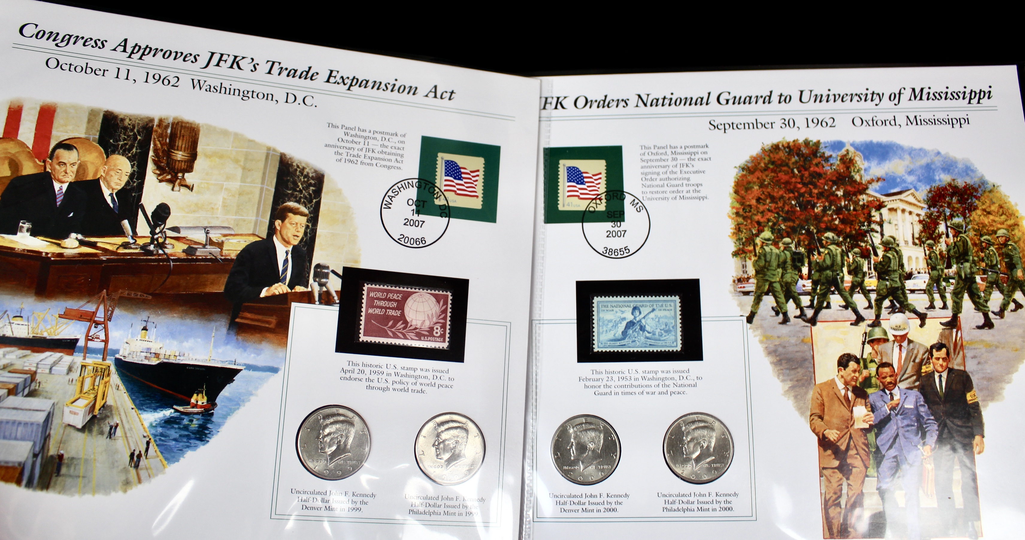 Complete Two Volume John F. Kennedy Uncirculated U.S. Half Dollar Collection