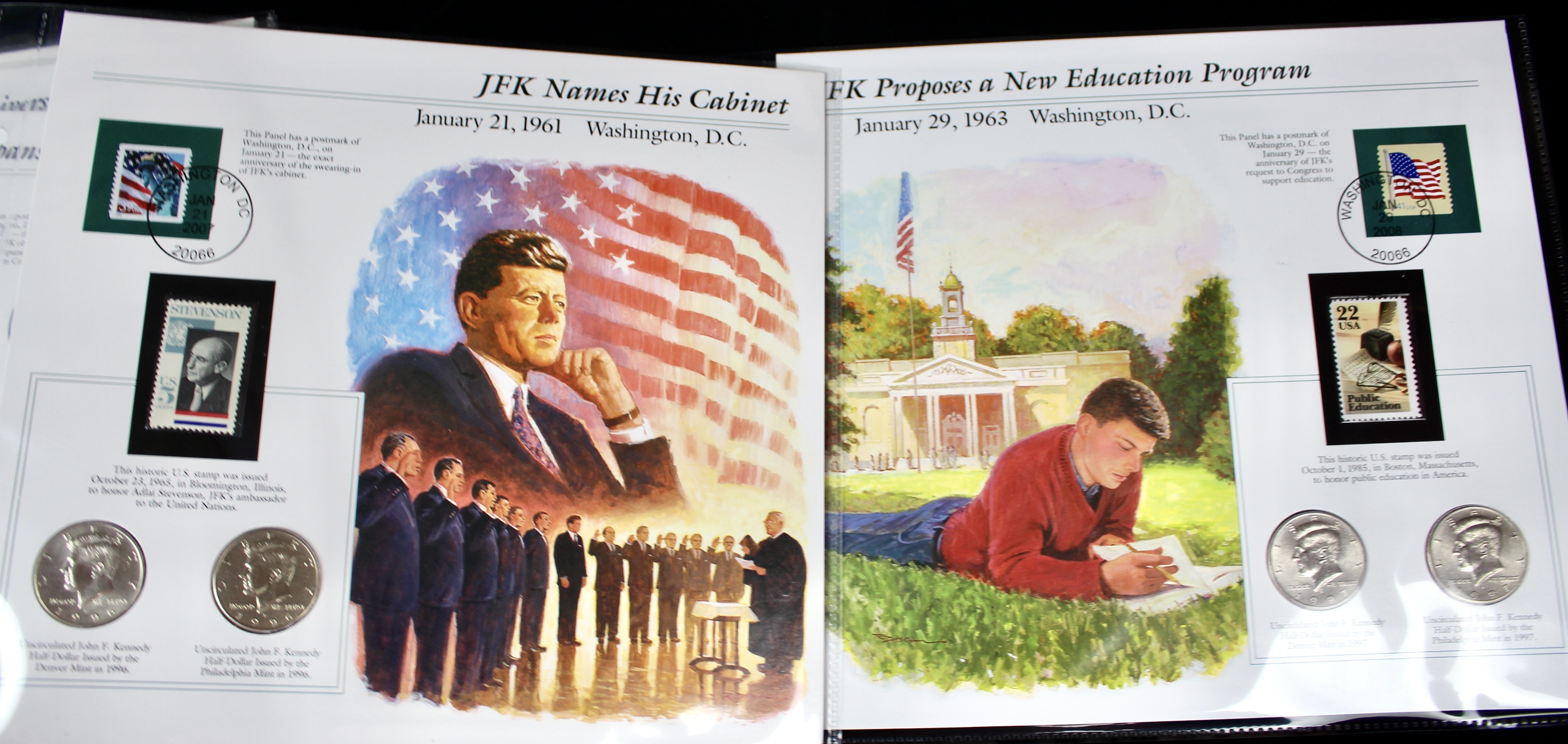 Complete Two Volume John F. Kennedy Uncirculated U.S. Half Dollar Collection