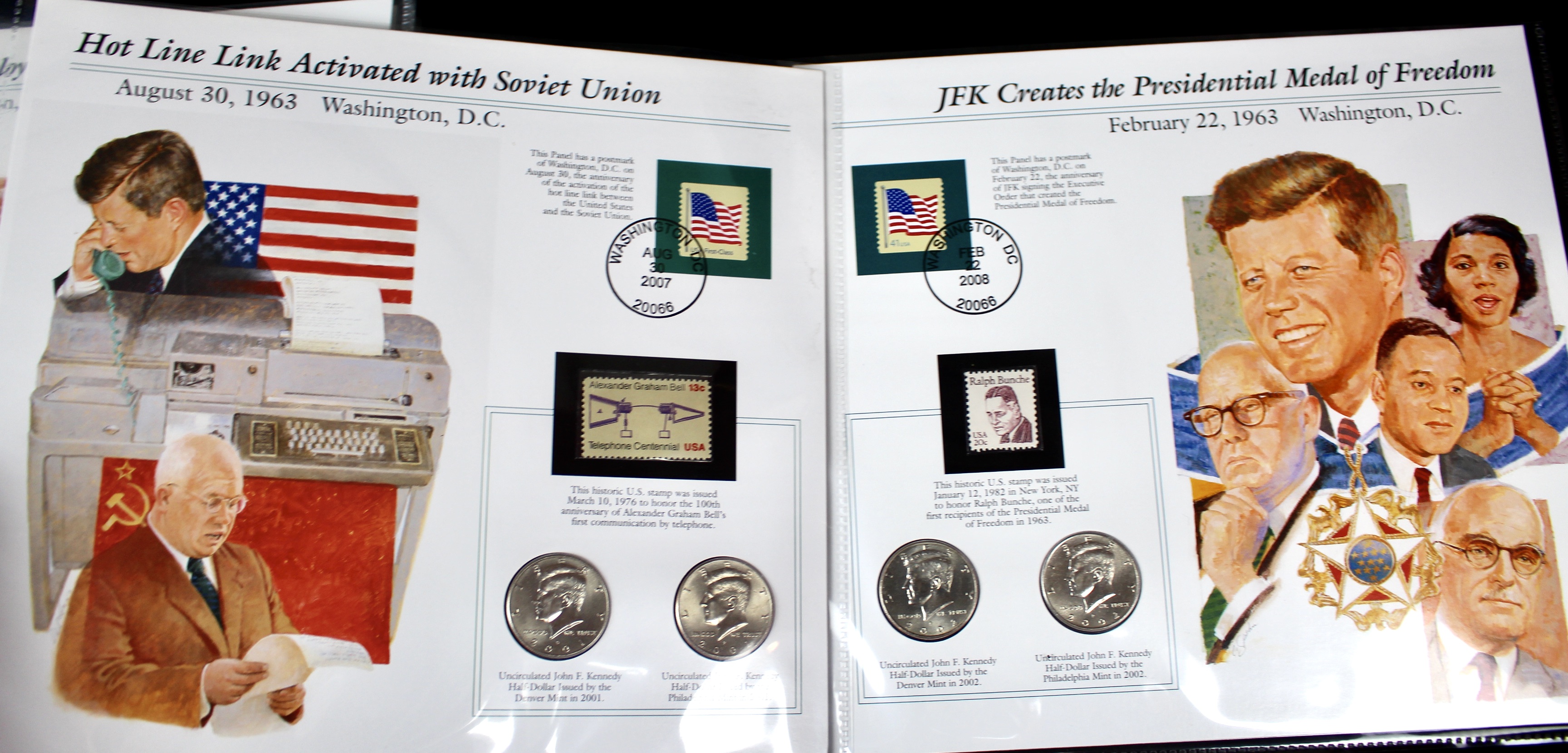 Complete Two Volume John F. Kennedy Uncirculated U.S. Half Dollar Collection