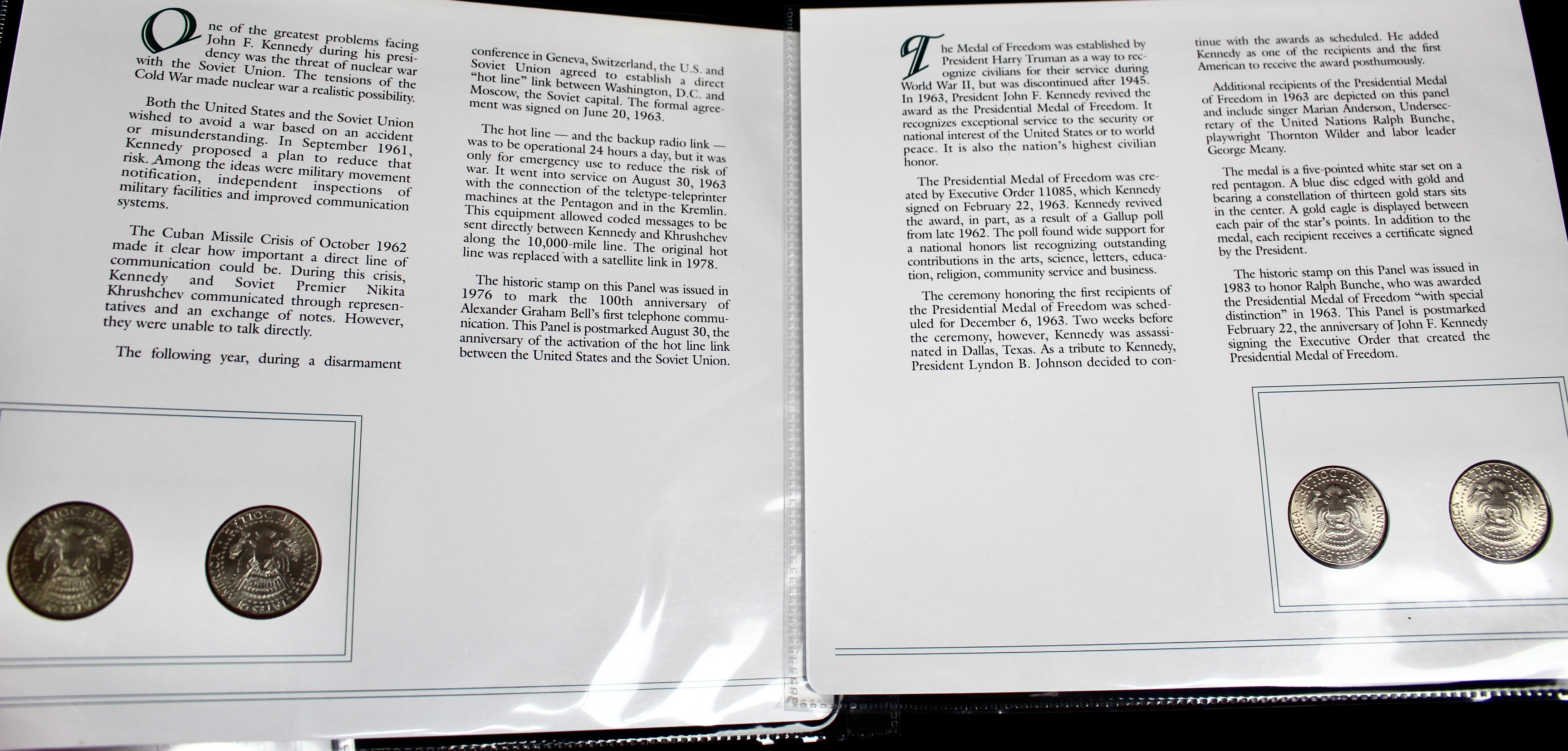 Complete Two Volume John F. Kennedy Uncirculated U.S. Half Dollar Collection