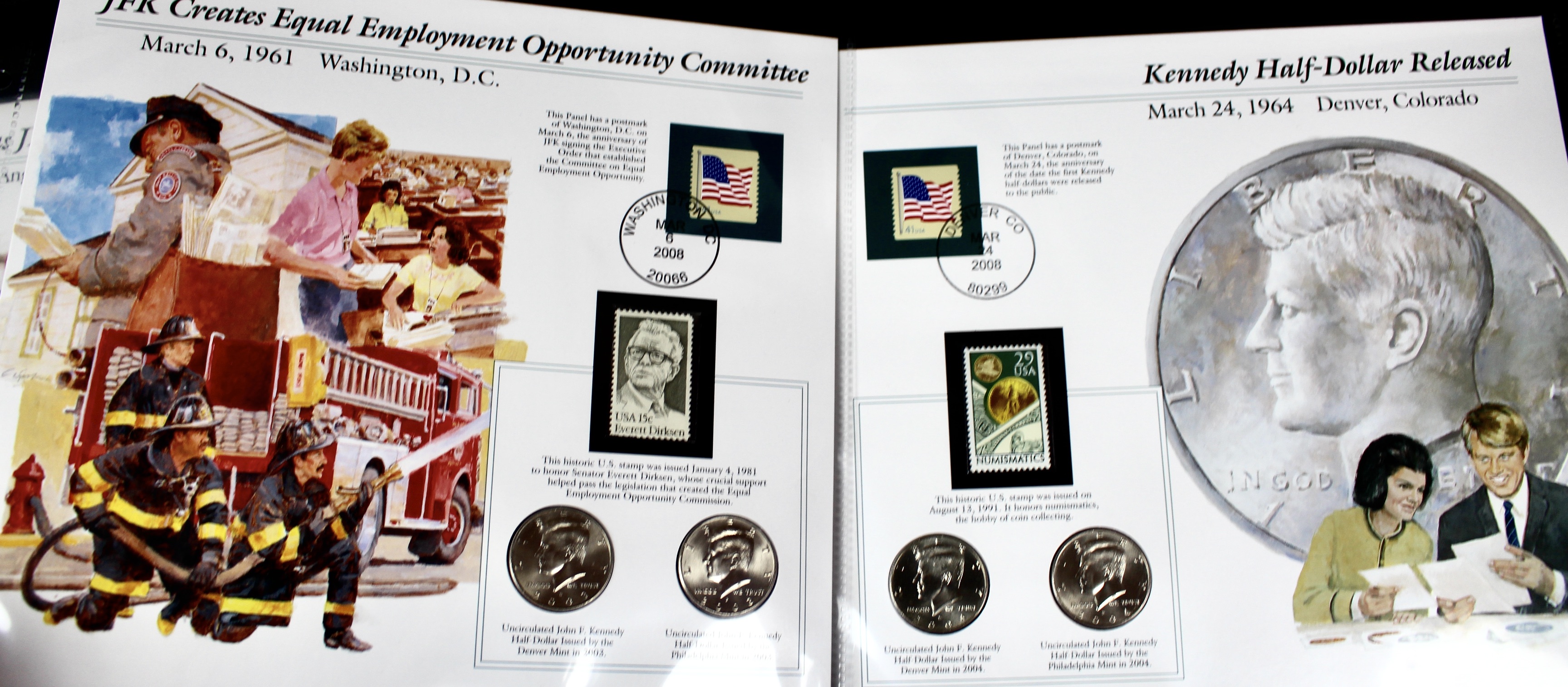 Complete Two Volume John F. Kennedy Uncirculated U.S. Half Dollar Collection